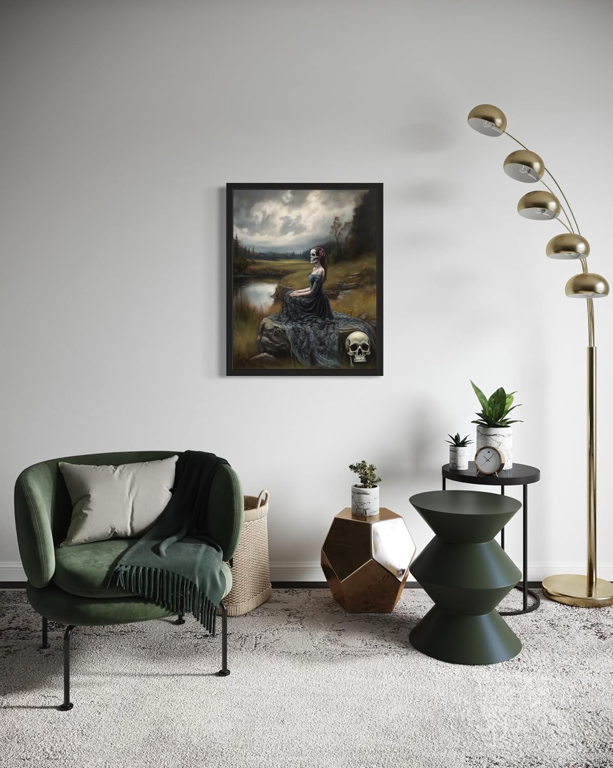 Widow Ghost Poster Art Print, Halloween Scary Vintage Wall Art Academia Spooky Painting Decoration for Horror Prints, Gothic Posters Bedroom Decor 89 (Widow Ghost, 16 x 20 inches, Unframed)