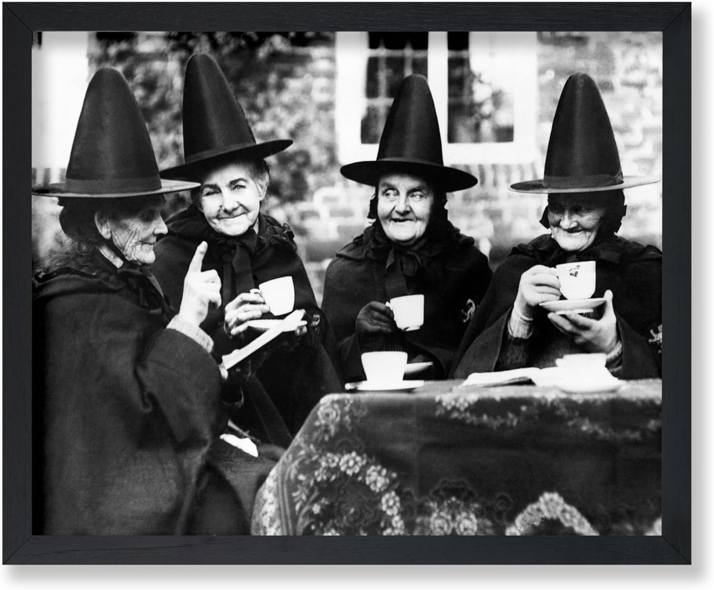Poster Master Vintage Witches Tea Party Poster - Retro Witchcraft Print - Halloween Art - Gift for Men & Women - Funny Gothic Decor for Living Room, Bedroom, Kitchen or Dorm - 8x10 UNFRAMED Wall Art