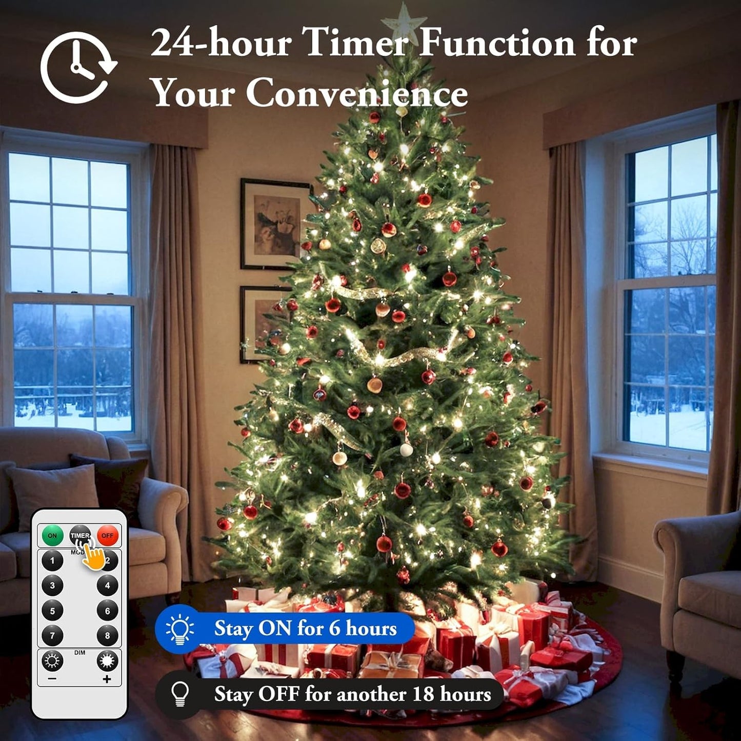 4 Pack 100 LED Fairy Lights Battery Operated with Timer & Remote, 33FT Waterproof Twinkle Lights Indoor Outdoor, Fairy String lights for Bedroom Classroom DIY Wedding Christmas Decorations, Cool White