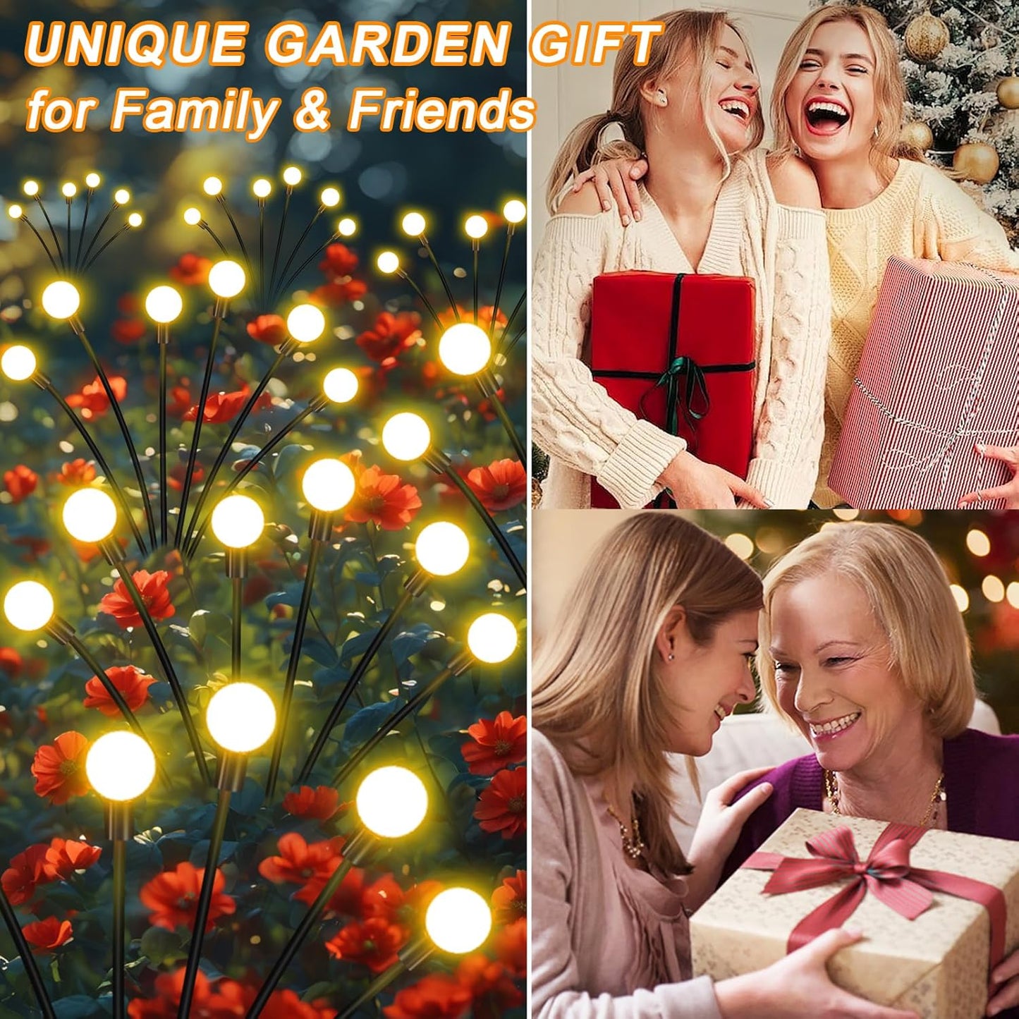 Solar Lights Outdoor Garden – 6 Pack 36 LEDs Solar Firefly Lights, Swaying Lights Waterproof, Solar Decorations for Yard Patio Pathway Lawn Gardening Gifts