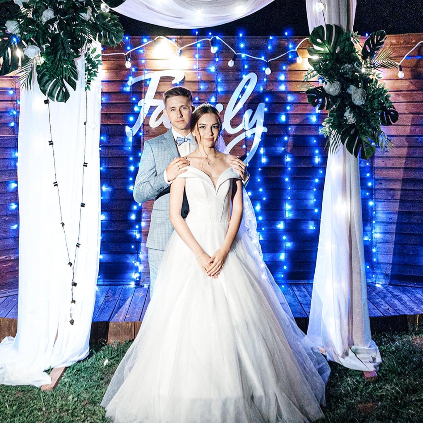 Christmas Lights Outdoor, 66FT 200 LED Christmas String Lights with 8 Modes Waterproof, Connectable Green Wire Twinkle Light for Tree Patio Garden Party Holiday Decorations, Blue