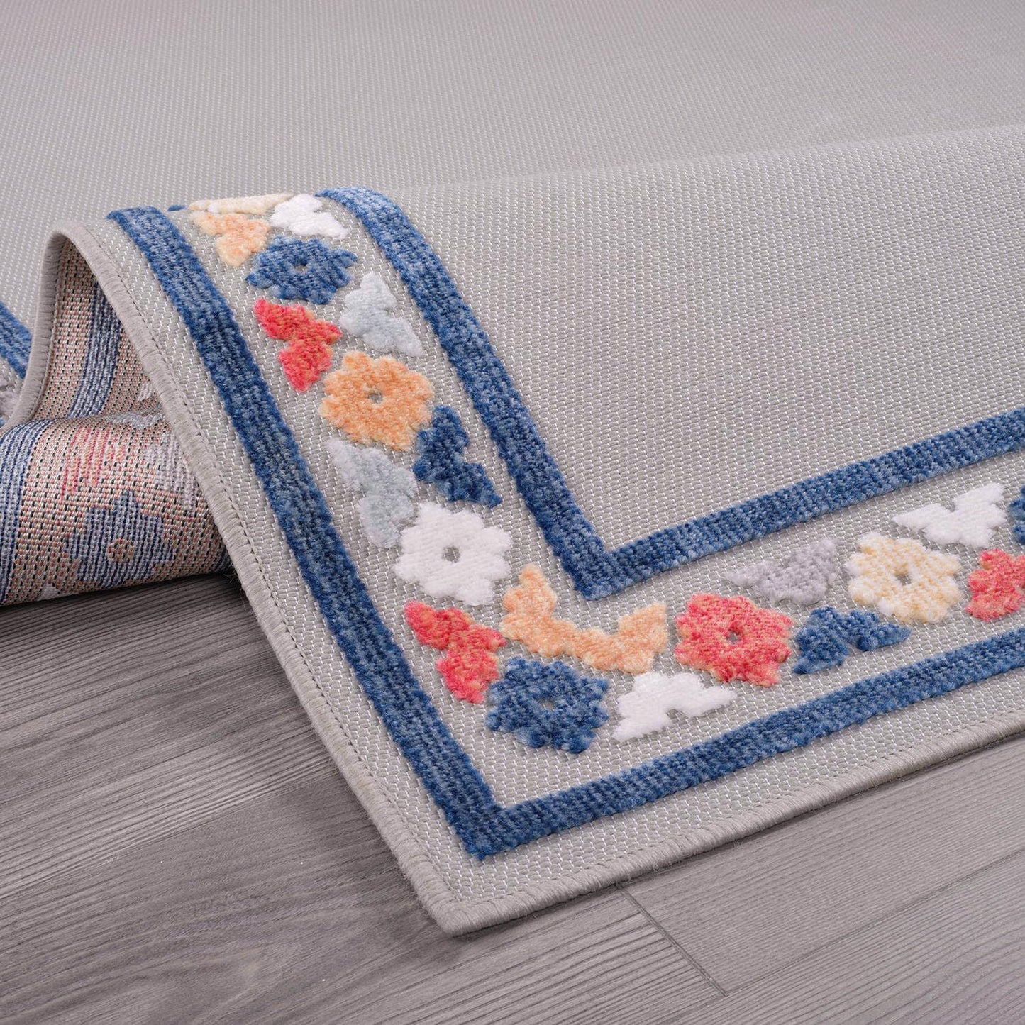 Beverly Rug Outdoor Rug 10x14 Modern Bordered Large Area Rugs for Indoor and Outdoor Patio Easy to Clean Non Shedding Living Room Porch Garden Washable Outside Carpet (10 x 14 Gray)