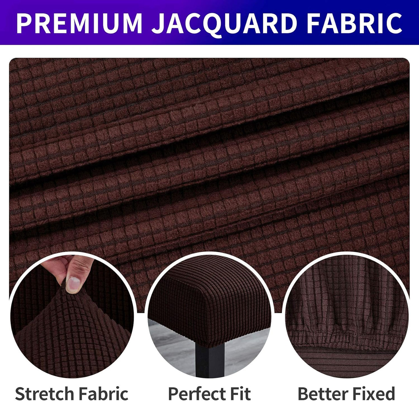 Howhic Stretch Chair Covers for Dining Room Set of 6, Removable Washable Dining Room Chair Covers, Dining Chair Slipcovers Seat Protector, Great for Home and Banquet Decor (Chocolate, 6 Pack)