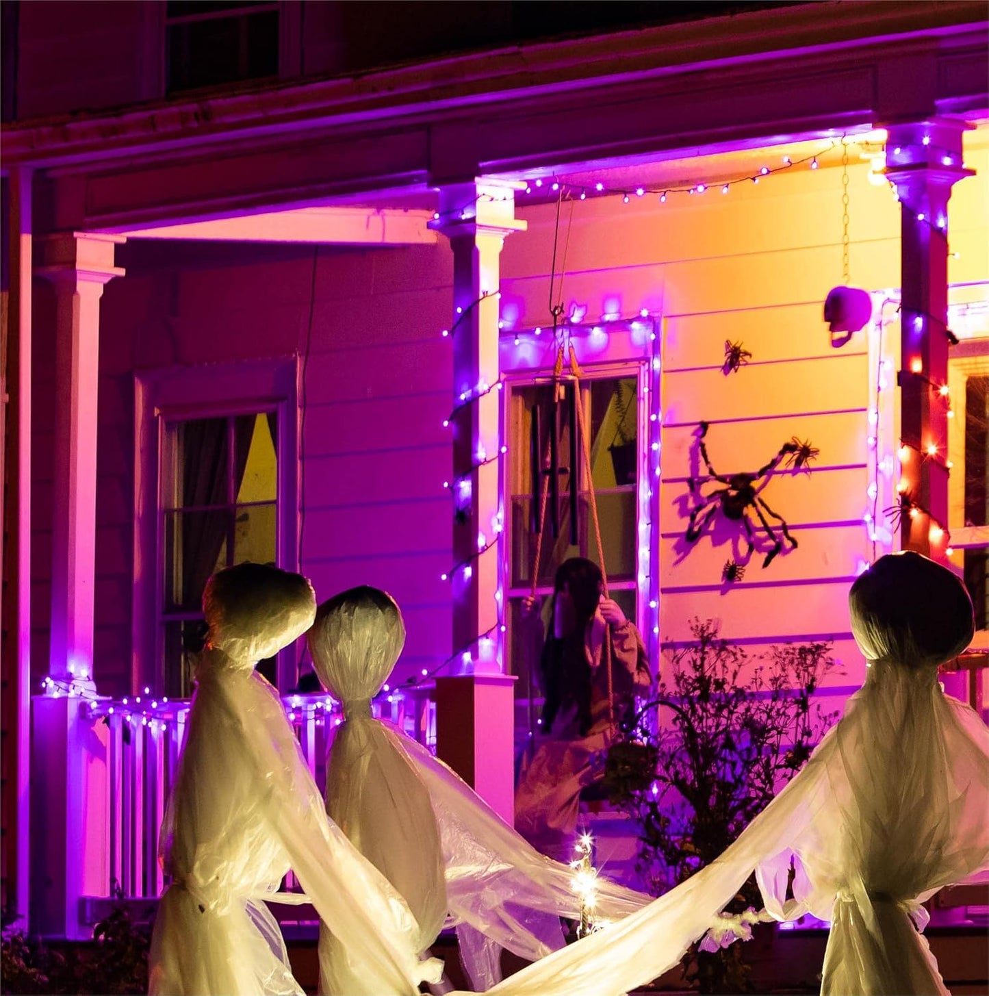 Brown Wire, Purple Incandescent Bulb 100 Mini String Lights for Indoor Halloween Tree Home Garland Birthday Wedding Party Festival Decoration