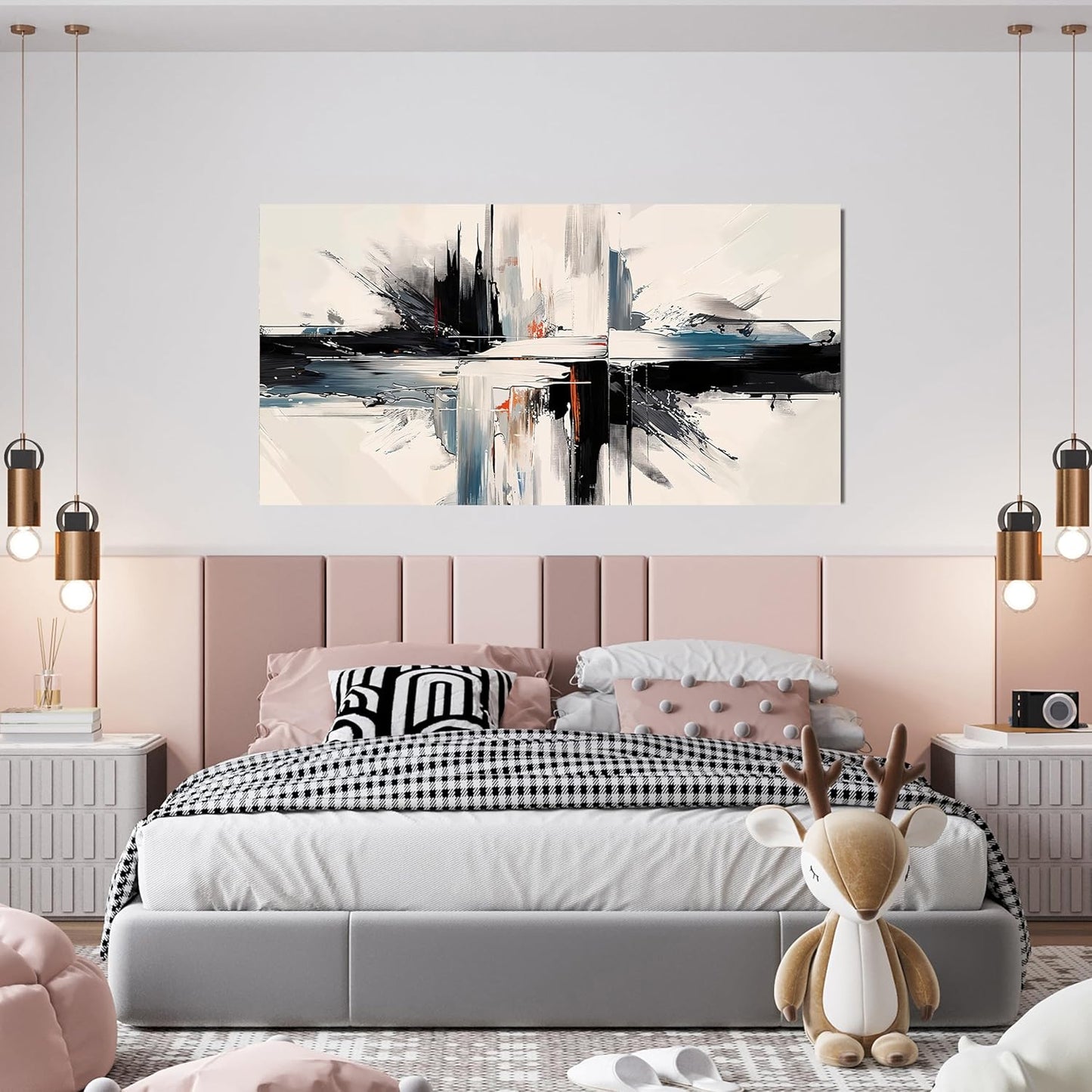 Abstract Wall Art Decorations Modern Wall Art for Living Room Abstract Canvas Art Wall Decor Minimalist Black and White Wall Art Prints Artwork for Walls Bedroom Office Home Decor 20" X 40"