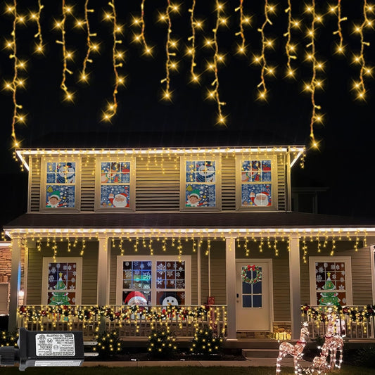 QITONG 800 LED Icicle Lights Warm White