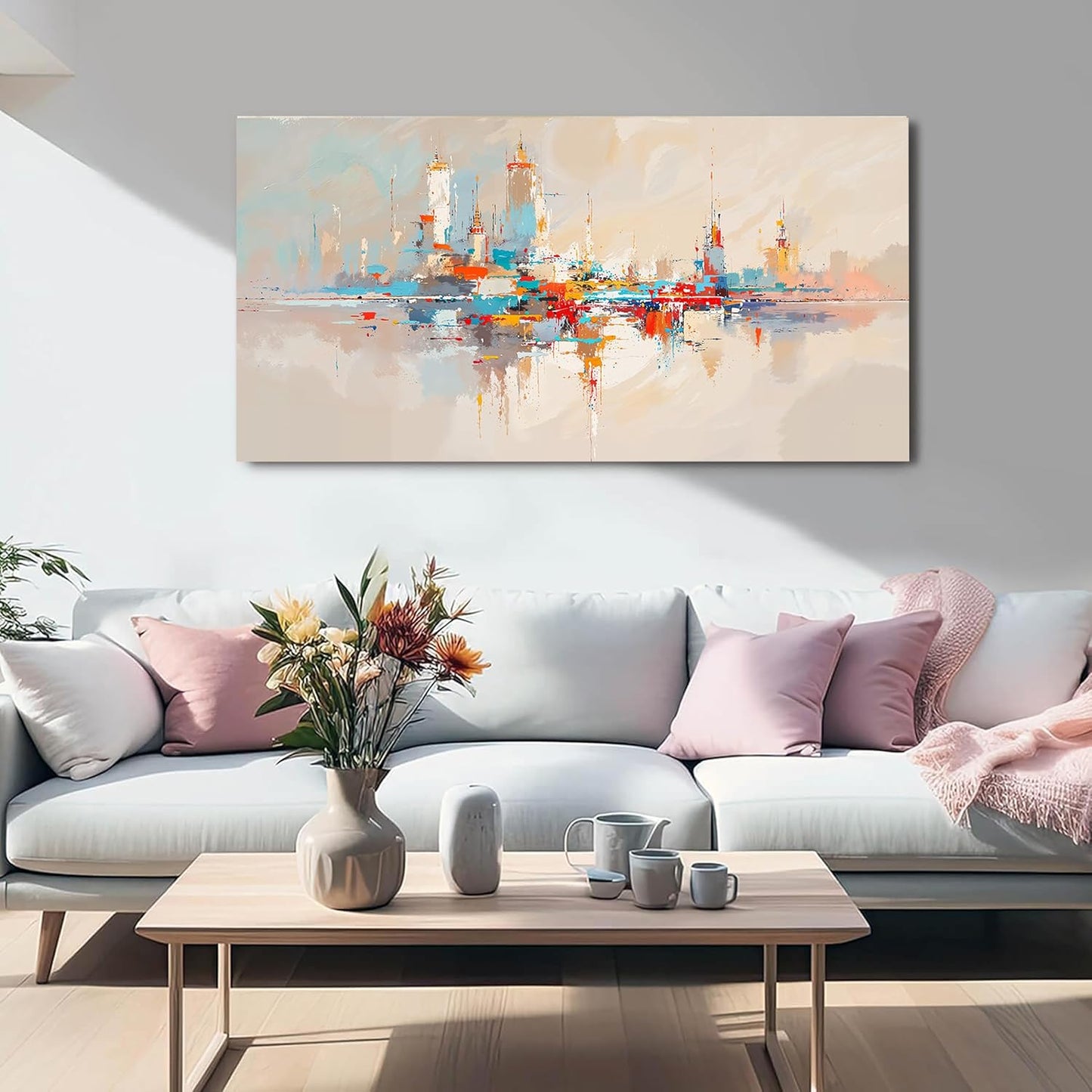 Canvas Wall Art Decor Abstract Wall Art Pictures for Living Room Colorful Abstract Wall Art Prints Abstract Canvas Art Wall Decor Artwork for Walls Wall Decorations Bedroom Home Decor 20" X 40"