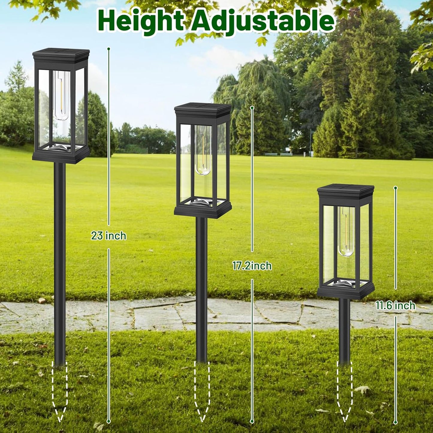 BesLowe 【Upgraded】 Solar Pathway Lights Outdoor, 8-Pack Large LED Solar Light Outdoor Waterproof, Super Bright Outside Lights for Yard, Sun-Powered Landscape Lighting for Garden Walkway, Warm White