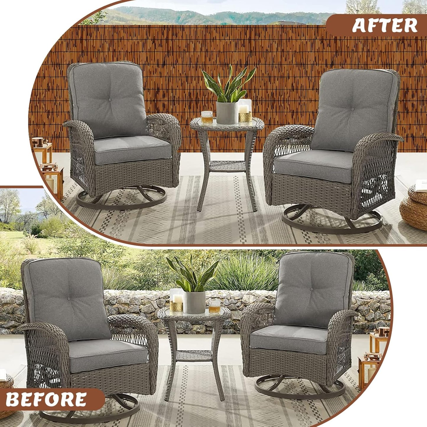 Natural Reed Fence,6FT X 16.4FT Bamboo Fencing Privacy Reed Screening for Outdoor, Gallery, Restaurant, Hotel, Patio (Brown)