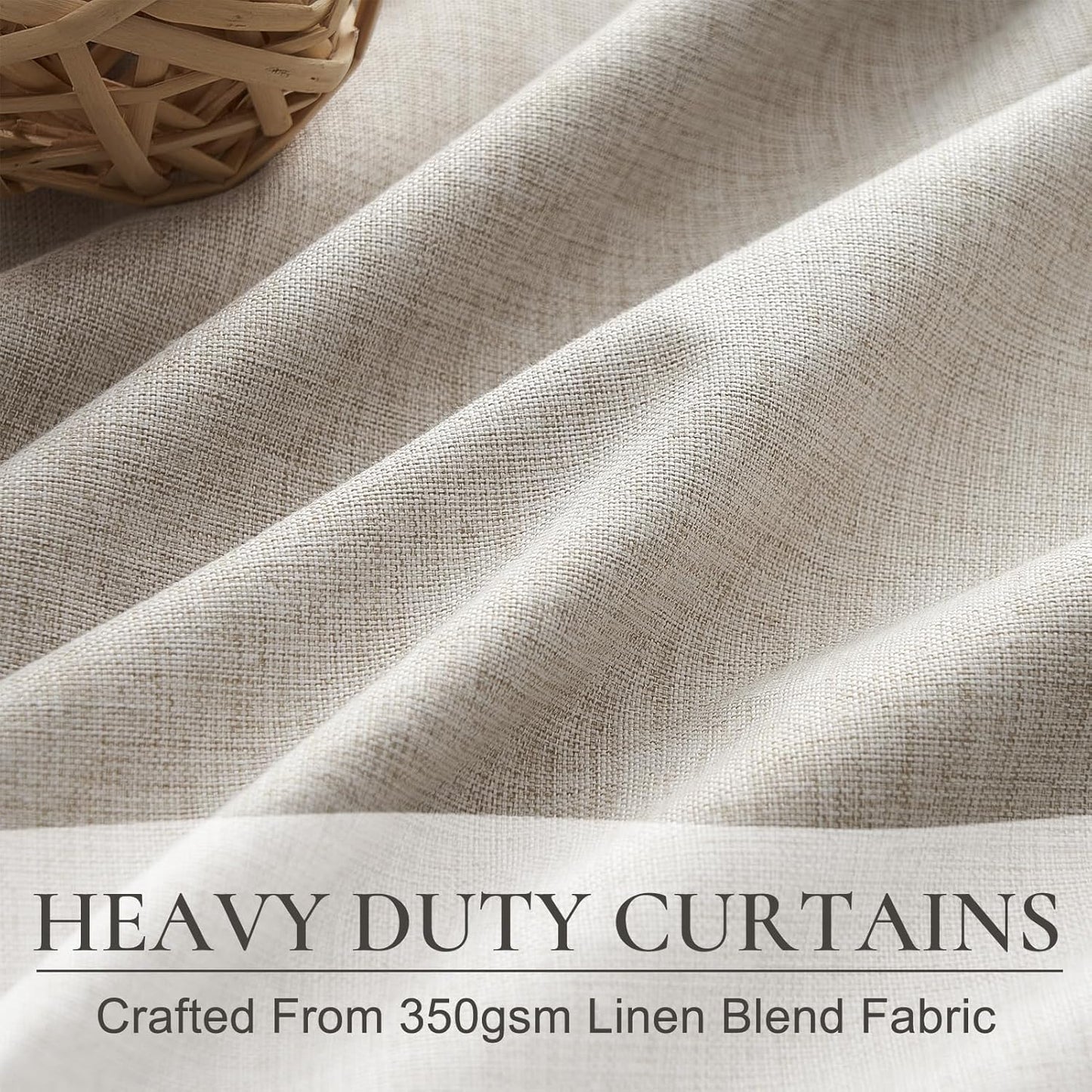 Pinch Pleated Floor to Ceiling Curtains 9ft, 107 Inches Long Light Blocking Linen Blend Soft Touch Blackout Thermal Insulated Window Drapes for Bedroom Living Dining Room Nursery (40"x107"x2 panels)