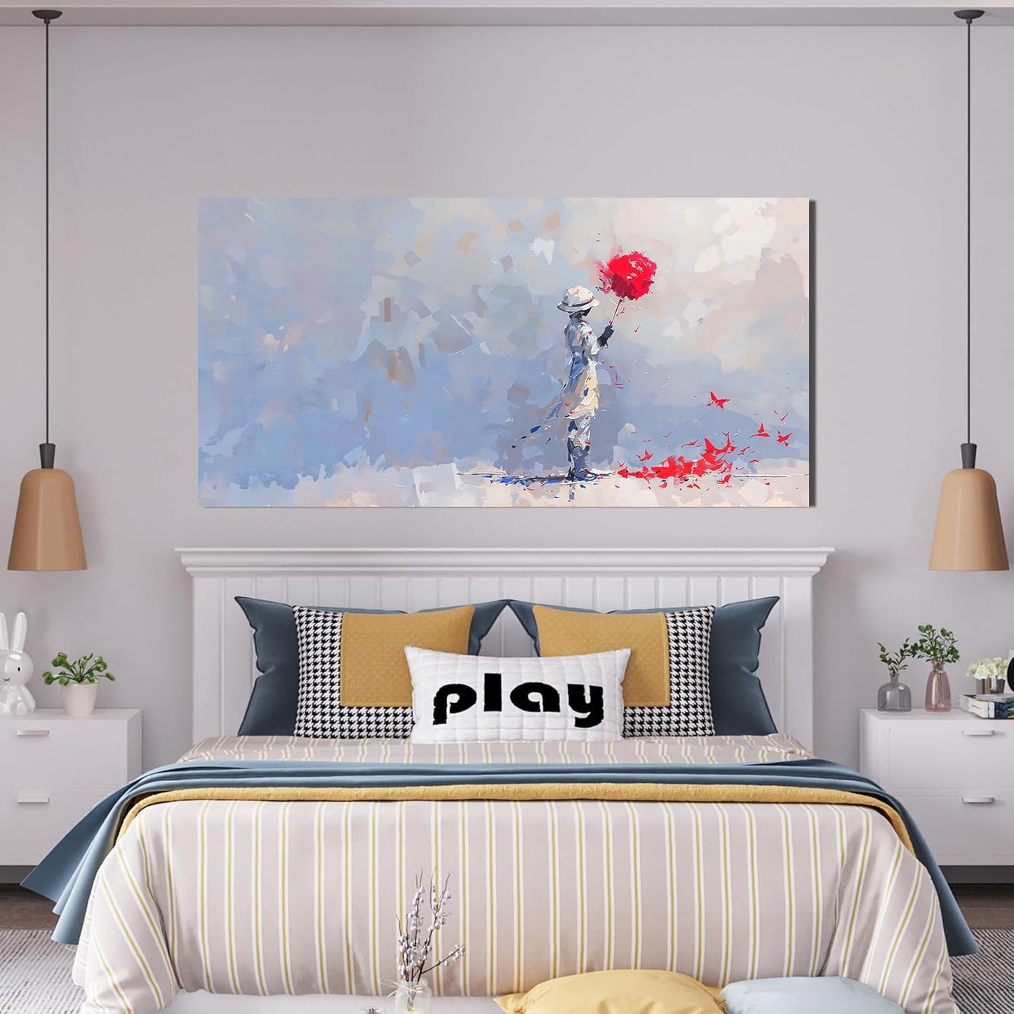 Canvas Wall Art Decor Modern Minimalist Wall Art Decor Wall Pictures For Living Room Artwork for Walls Colorful Wall Art Decorations Bedroom Office Home Wall Decor Aesthetic Ready to Hang 20" X 40"