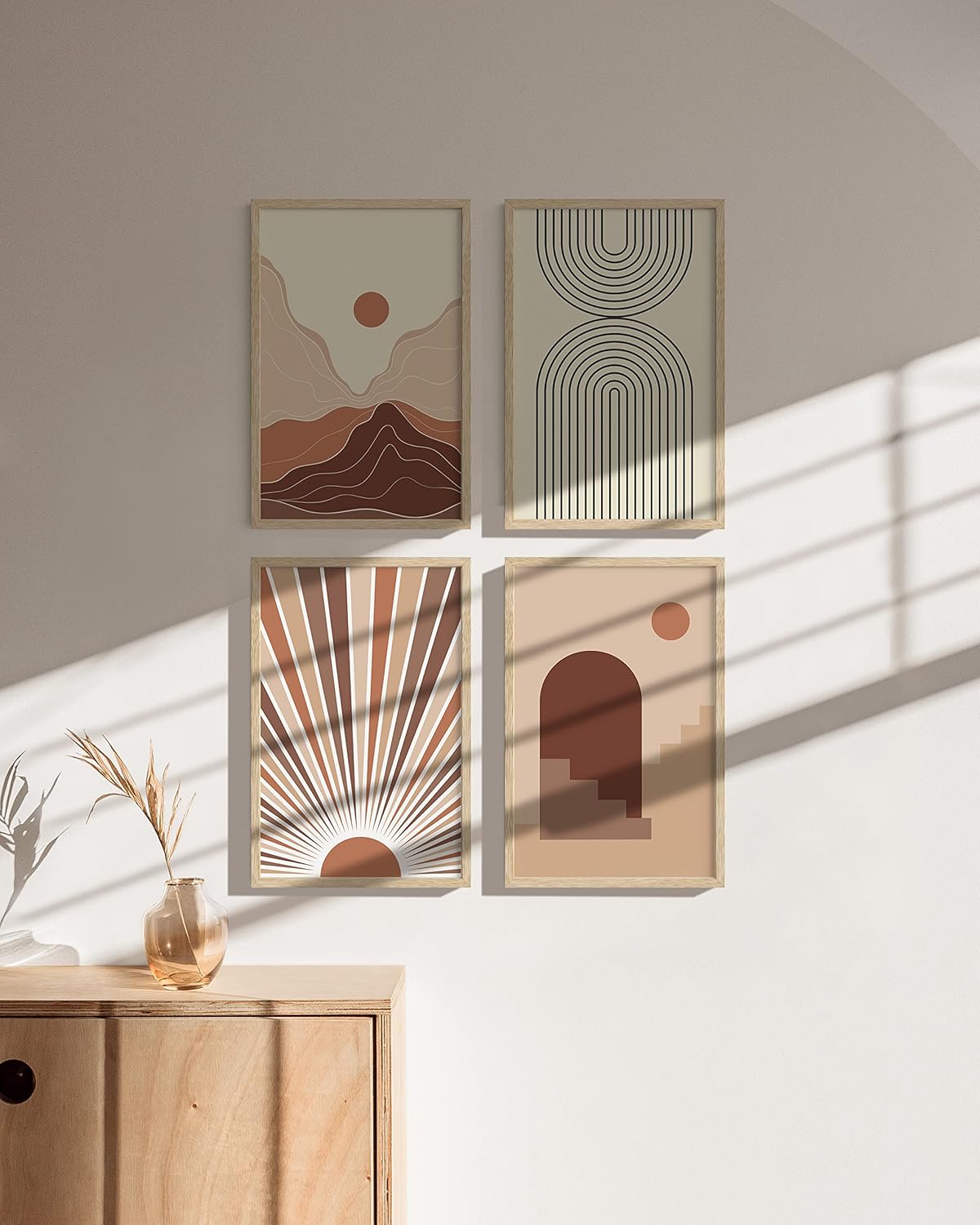 Haus and Hues 11x17 Natural Oak Wood Picture Frames Set of 15 - Premium Bulk Picture Frames 11x17 Bundle - Elegant Gallery Wall Frame Set for Posters, Art Display - Ideal for Wall Decor in Home &