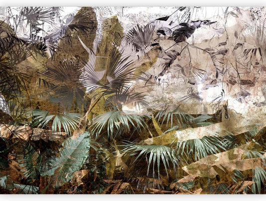 artgeist Wall Mural Tropical Leaves 96x69 in - XXL Peel and Stick Self-Adhesive Wallpaper Removable Large Sticker Foil Wall Decor Print Picture Design Jungle Nature Palm Green Leaves b-C-0789-a-a