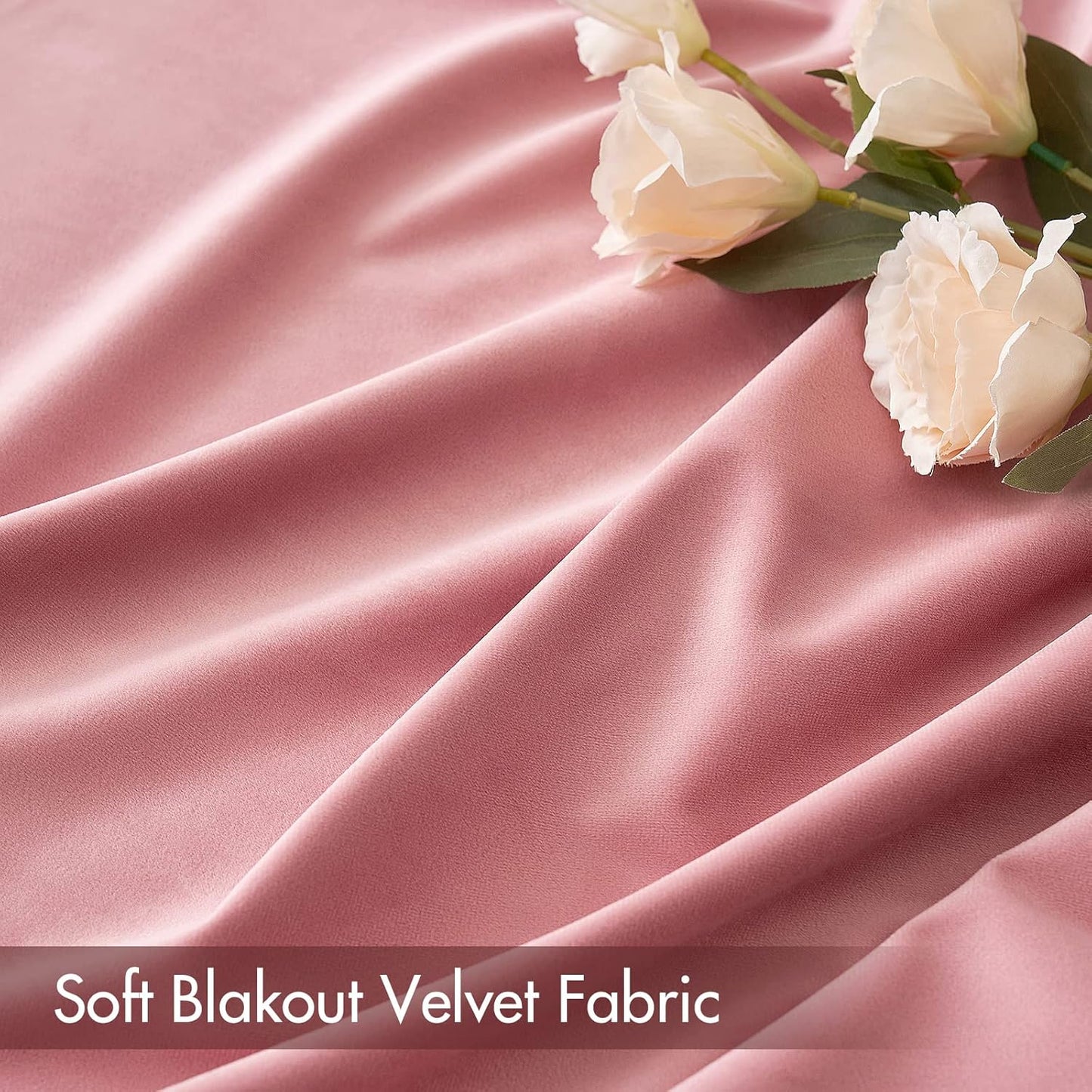 MIULEE Blush Pink Velvet Curtains Thermal Insulated Blackout Curtain Drapes for Bedroom Living Room Darkening 84 Inches Long Curtains Panels Rod Pocket Set of 2
