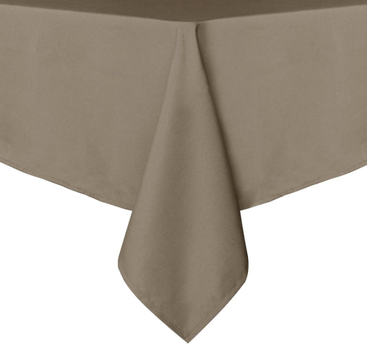 sancua Rectangle Tablecloth - 60 x 120 Inch - Stain and Wrinkle Resistant Washable Polyester Table Cloth, Decorative Fabric Table Cover for Dining Tables, Buffet Parties and Camping, Taupe