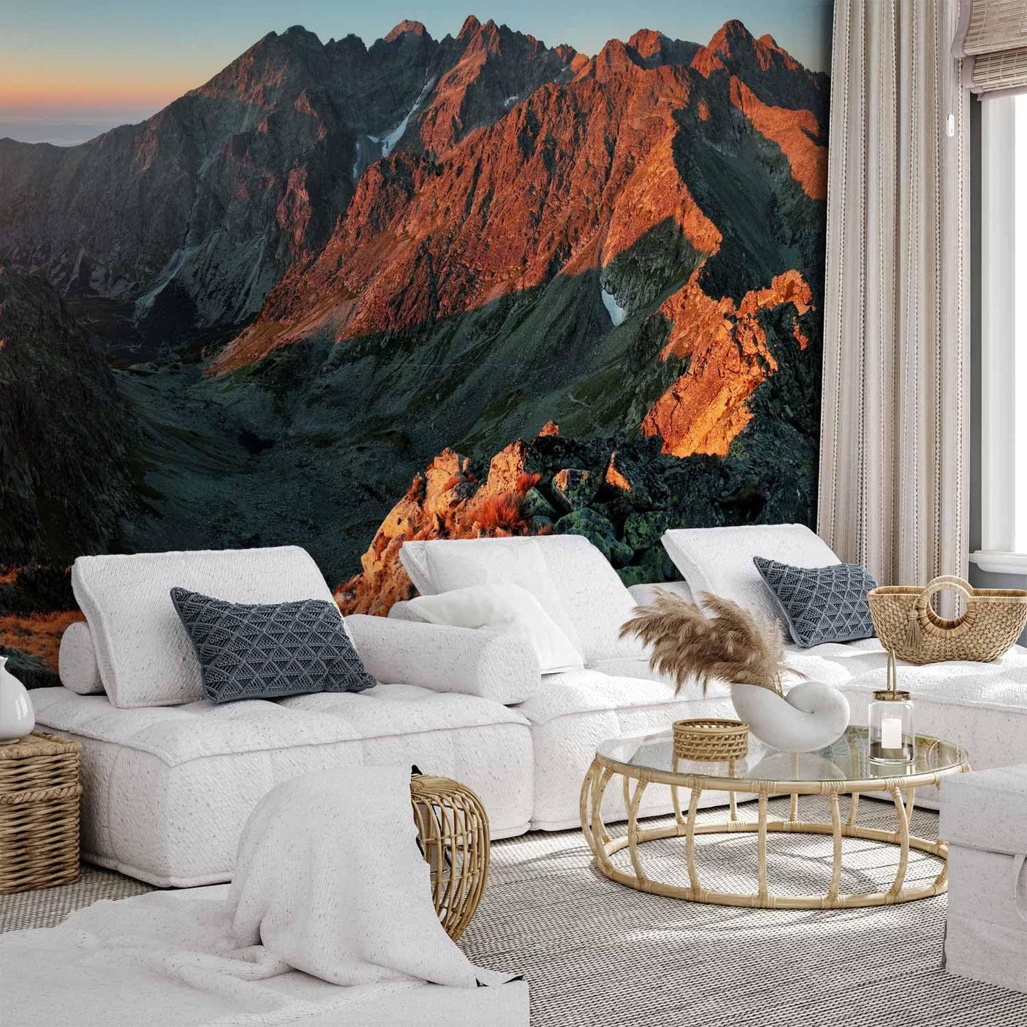 artgeist Wall Mural Landscape 216x98 in - XXL Non-Woven Corner Wallpaper Fleece Angle Wall Decor Photo Print Picture Image Design Modern Sun Nature Mountains c-B-0471-a-a
