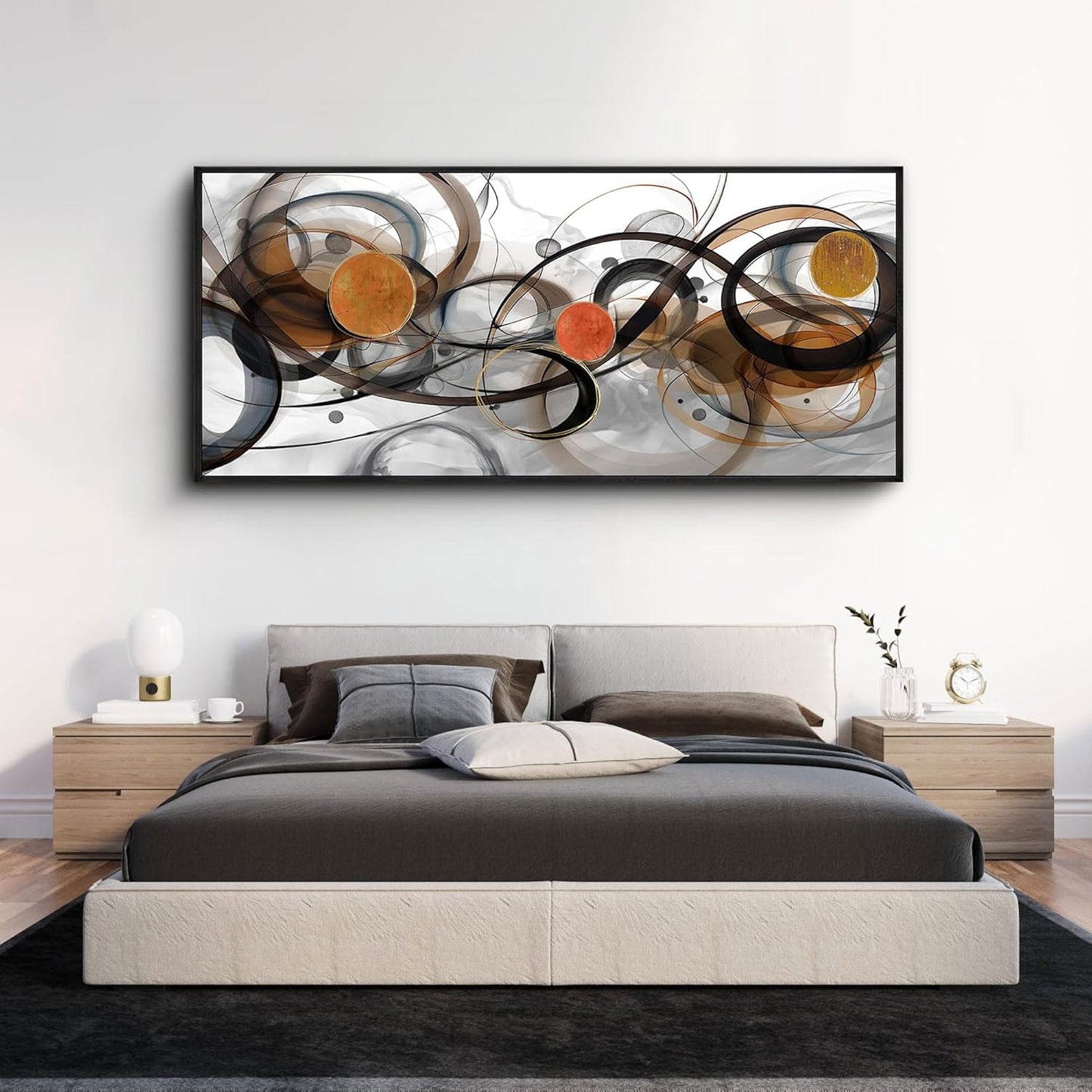XLSJERST Large Wall Art for Living Room - Black and Gray Canvas Picture Framed Artwork for wall Modern Abstract Minimalist Paintings Oversize Wall Decor