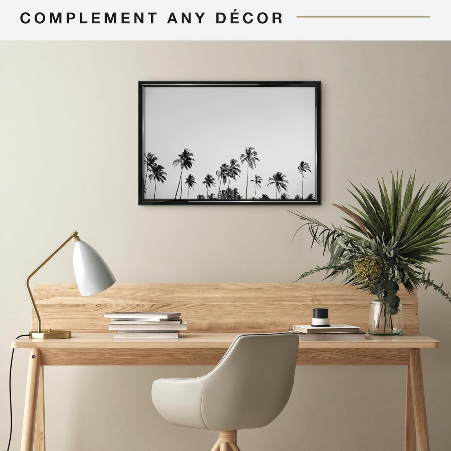 MCS Trendsetter 16x24 Poster Frame Black High-Gloss, Vertical & Horizontal Wall Hanging Large Picture Frame for Photos, Posters & Art Prints (2-Pack)