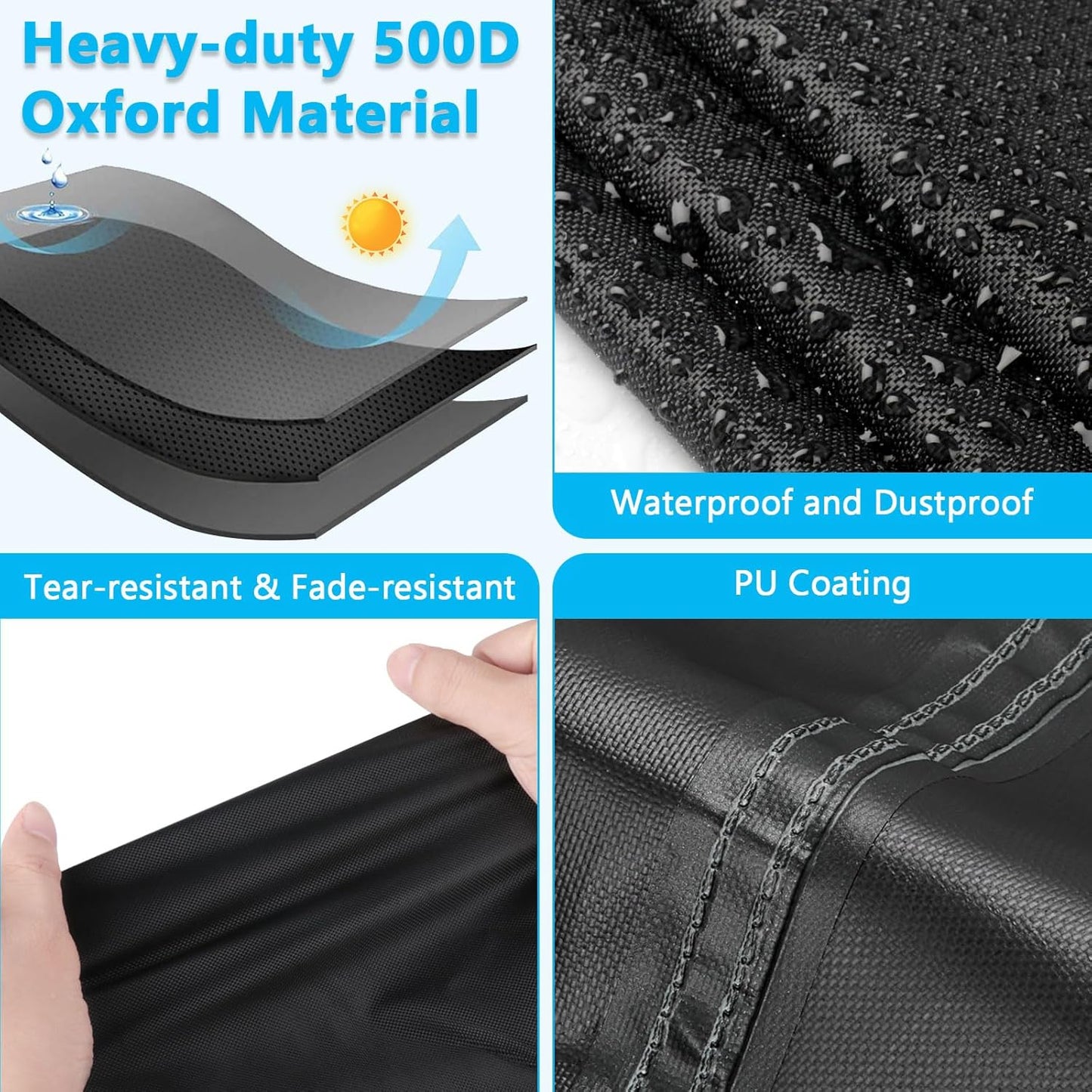 Kingling Outdoor Pizza Oven Table Cover for Ooni Large Table, Waterproof Outdoor Grill Prep Table Cover Pizza Oven Stand Cover - 32''L x 32''W x 35''H(Black)