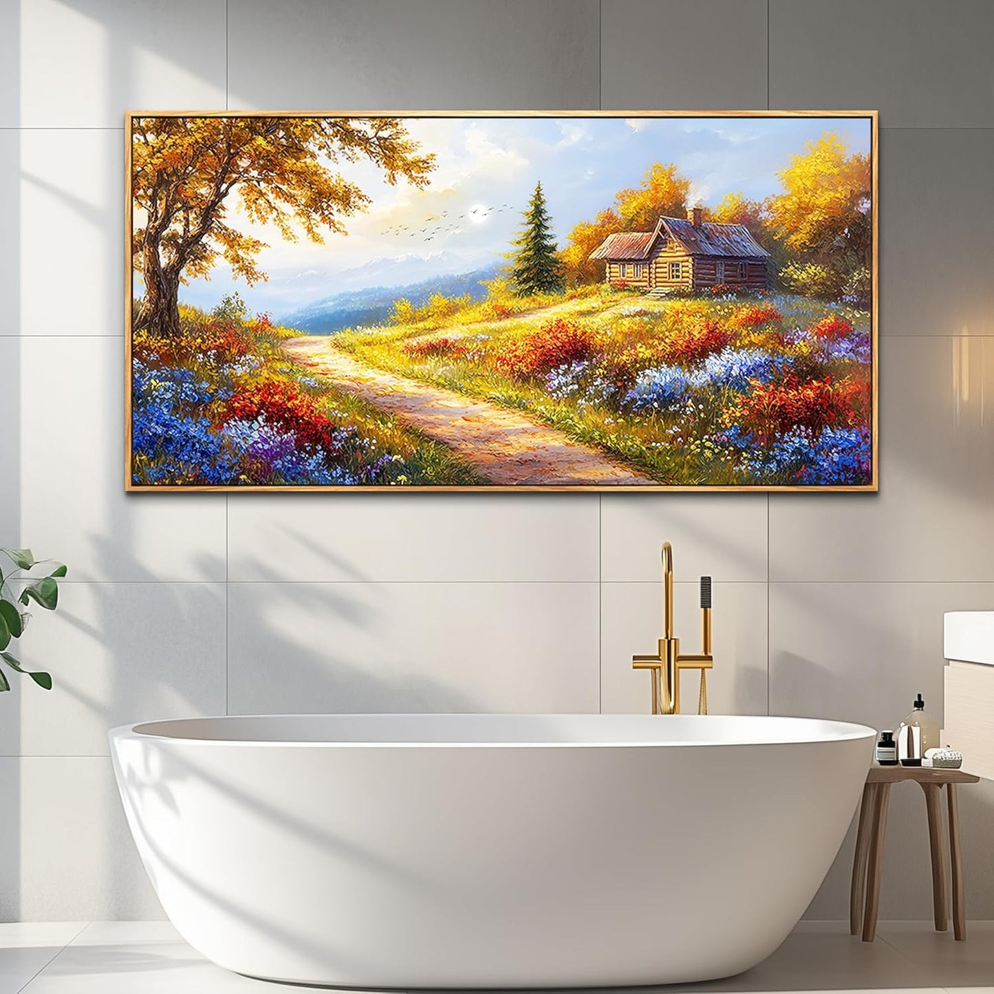 KELIYUAN Large Wall Art For Living Room Framed Canvas Wall Decor For Office Decorations For Bedroom Landscape Painting Pictures Prints Artworks Restaurant Kitchen Mural Modern Home Decor 20"X40"