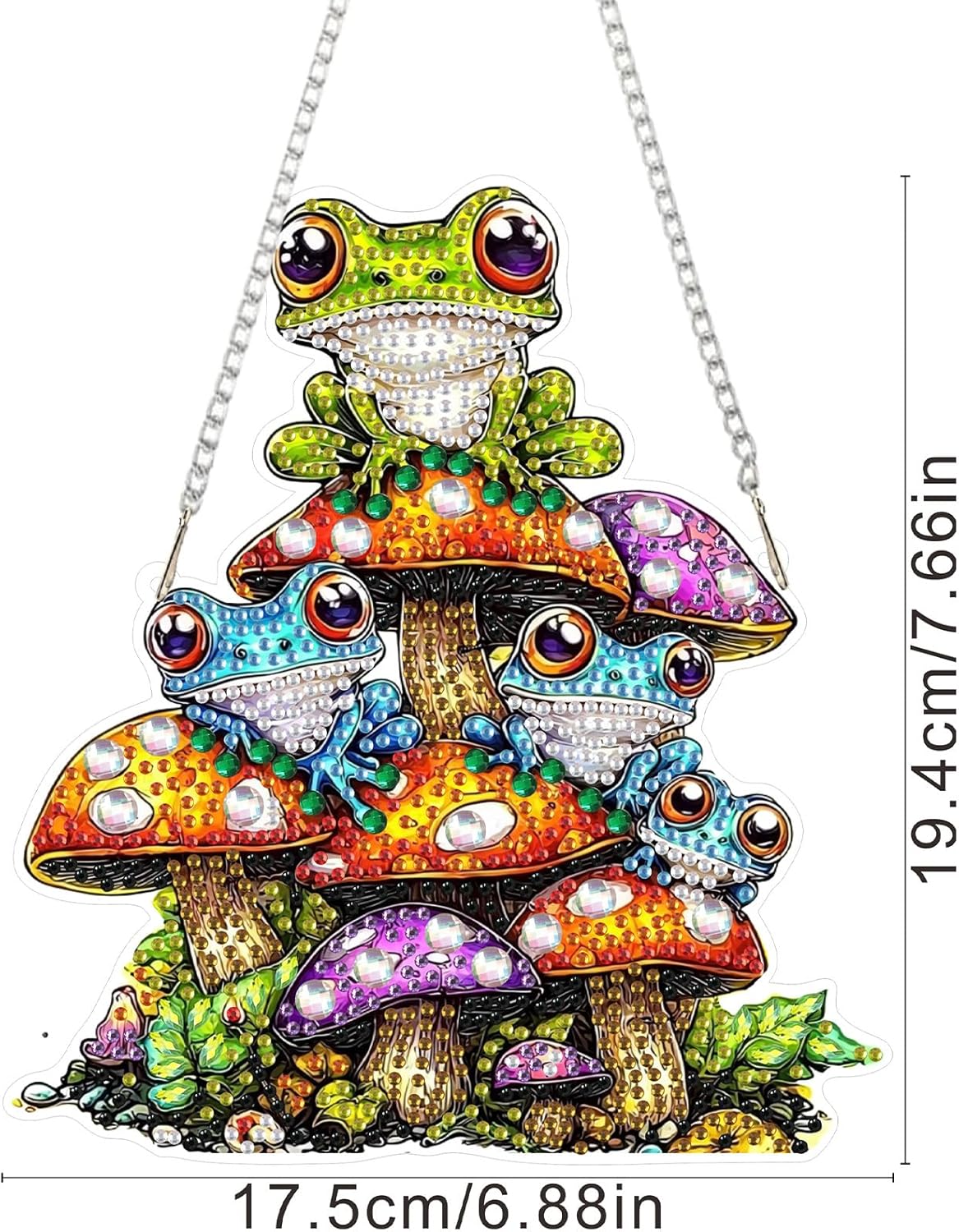 SENQAO Frog Diamond Art Hanging Kit for Adult, Special Shaped Rhinestone, Double Sided DIY Acrylic Diamond Art Painting Window Pendants Home Garden Wall Hanging Kits Hanging Ornament
