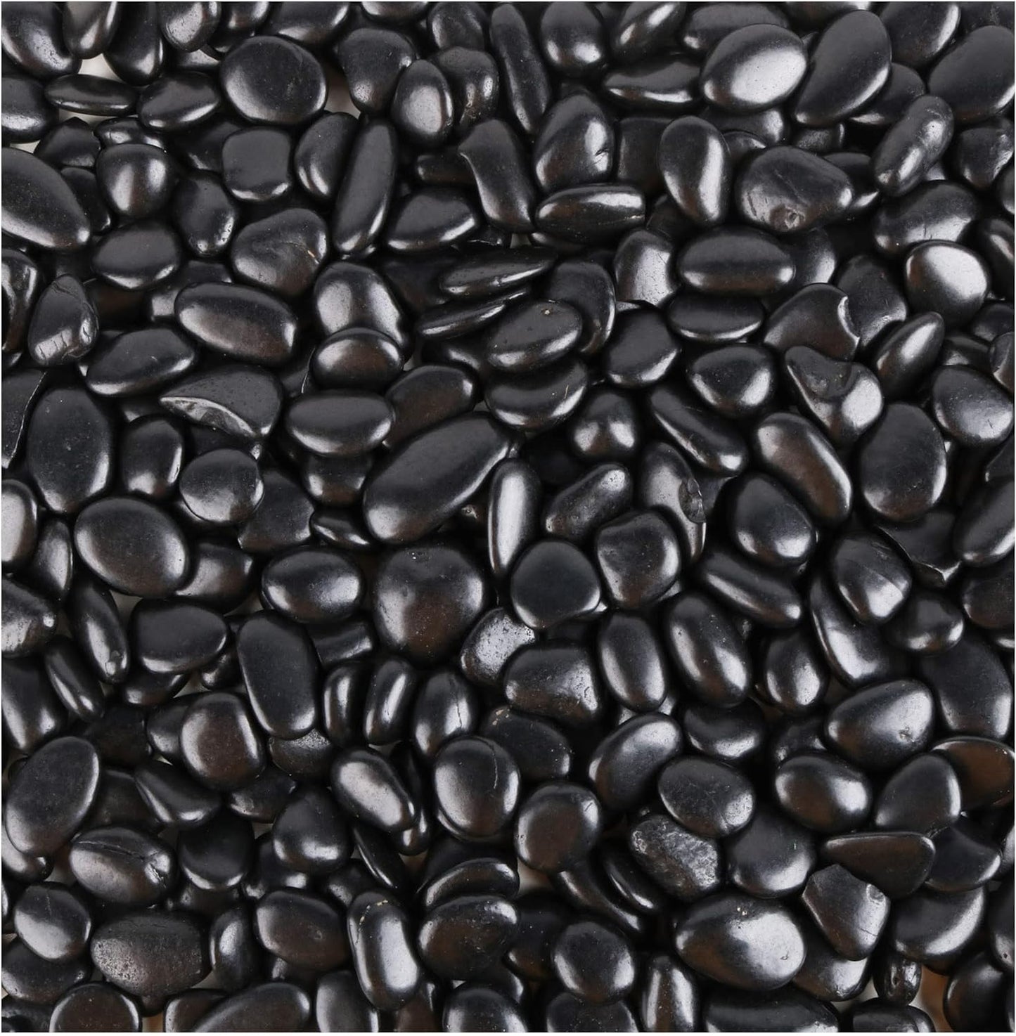 CJGQ Black Pebbles for Plants 7lb Bulk Bag Aquarium Gravel 0.5"- 1" Decorative Polished Fish Tank Stone River Rocks