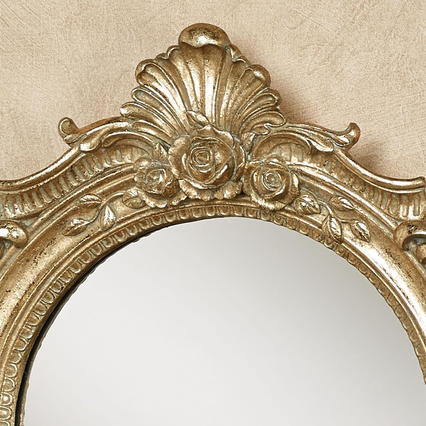 Touch of Class Fitzroy Accent Vintage Wall Mirror Antique Gold | Ornate Victorian Style Decor for Bedroom, Living Room, Hallway, Office | Antique Looking Circular Shape