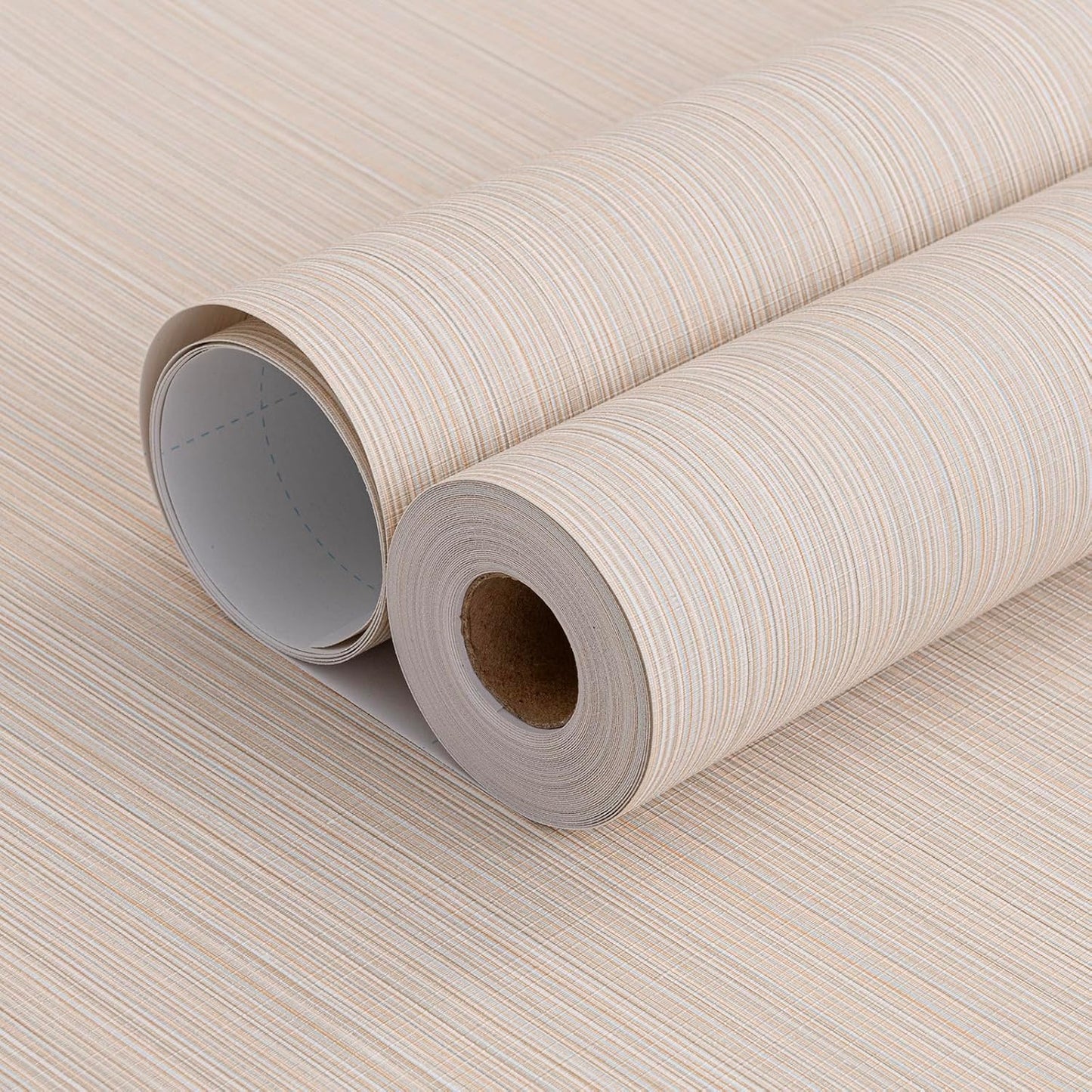 Grasscloth Peel and Stick Wallpaper 20.8"x394" Beige Thick Fabric Textured Linen Classic Faux Grassweave Neutral Removable Wallpaper Vinyl Film Roll for Home Use