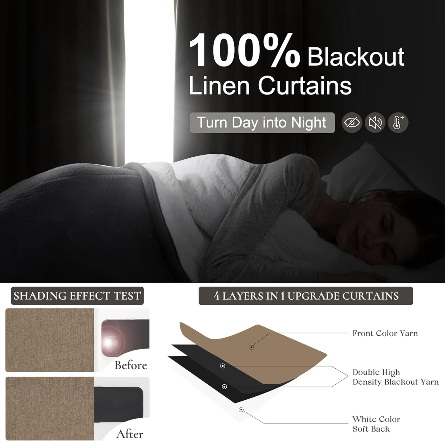 RustBrown Linen Pinch Pleated Curtains 102 Inches Long Heavy Duty Thermal Insulated Extra length Burg for Dining Room Cottage Total Blackout 48/60/72 Wide Window Treatments Drapes with Hook 2 Panels