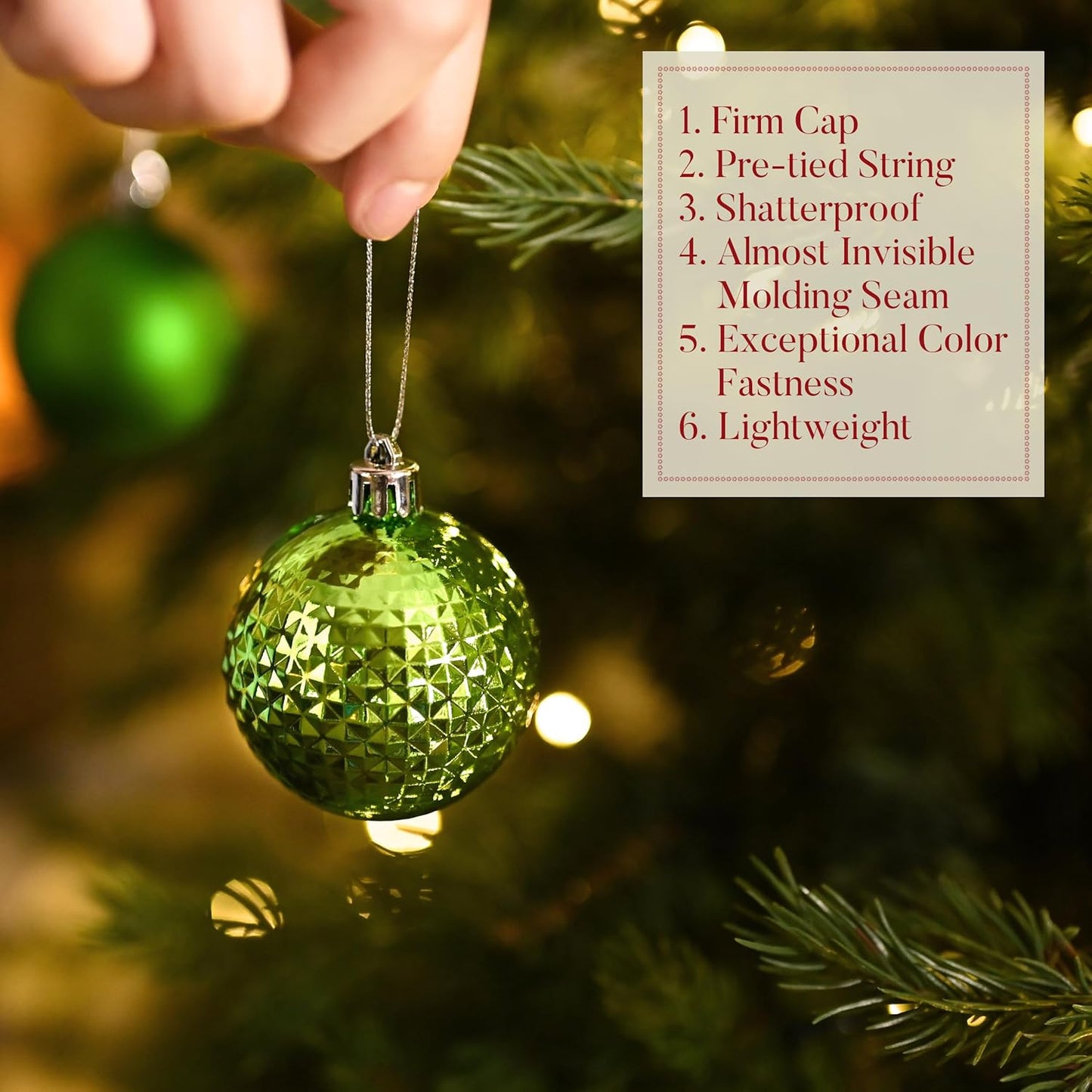 Valery Madelyn Christmas Tree Decorations Ornament Set for Fall Halloween, 50ct 2.36 Inches Lime Green Shatterproof Christmas Ball Ornaments Hanging Xmas Holiday Party Decor