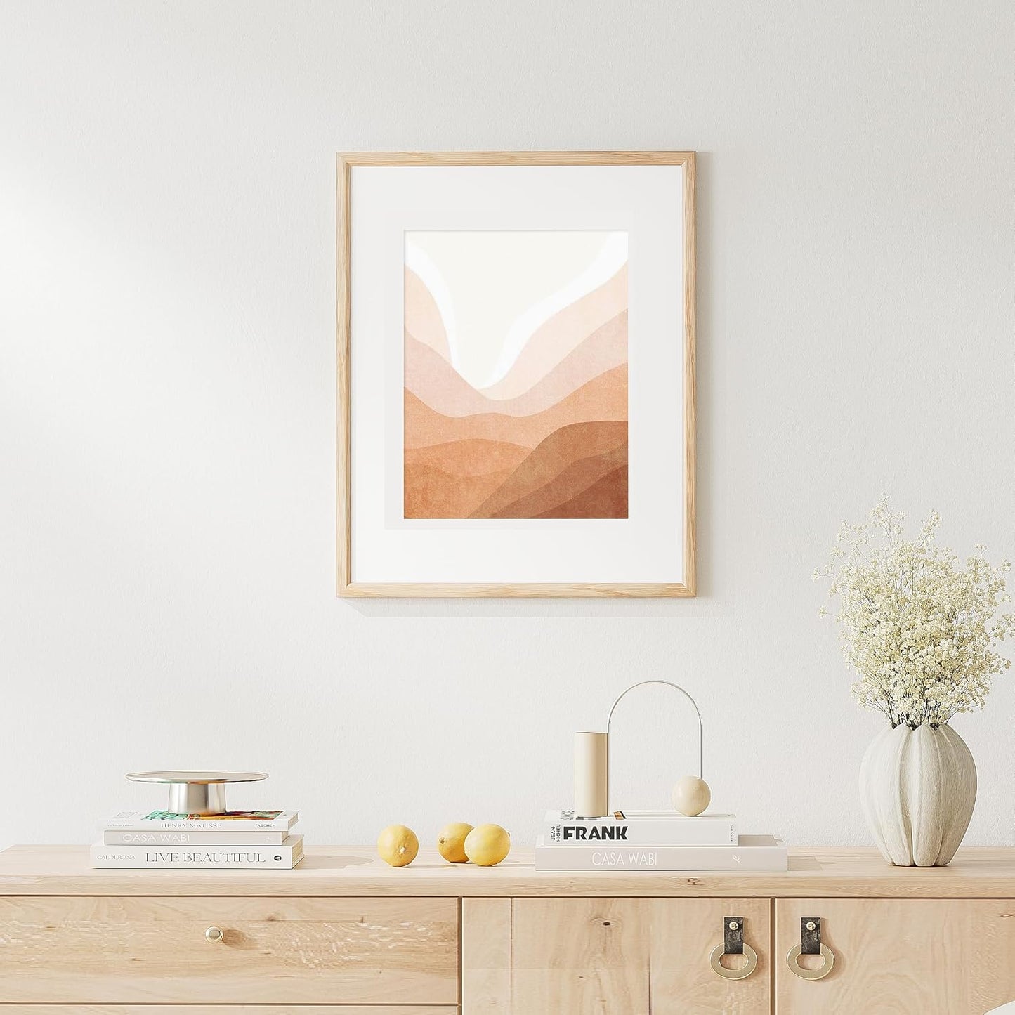 16x20 Picture Frame Set of 4 Natural Solid Oak Photo Frames with 11x14 Removable Mat Wall Hanging Large Handcrafted Frame with HD Plexiglass Wall and Tabletop Display Large Poster Frame