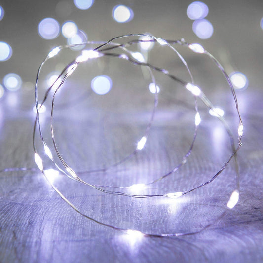 ANJAYLIA 10Ft/3M 30 LED Battery Operated Starry Fairy Lights String Lights for Party Home Wedding Festival Decoration, White