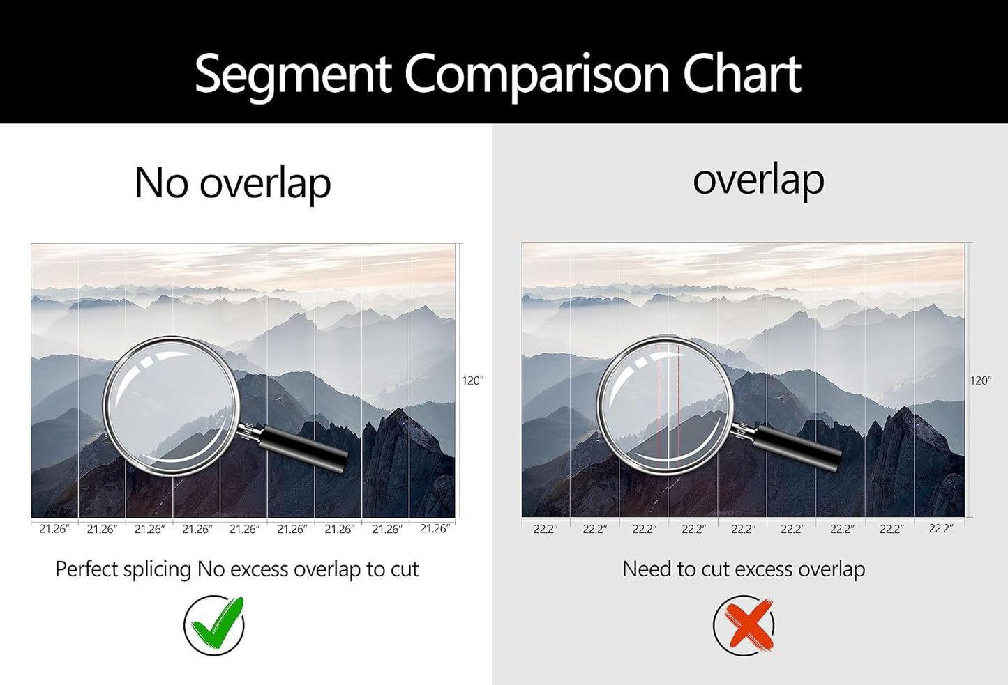 WFBHUA-Modern Mountain Wallpaper Foggy Natural Landscape Wall Mural Decor for Living Room Bedroom Office(Not Peel and Stick)