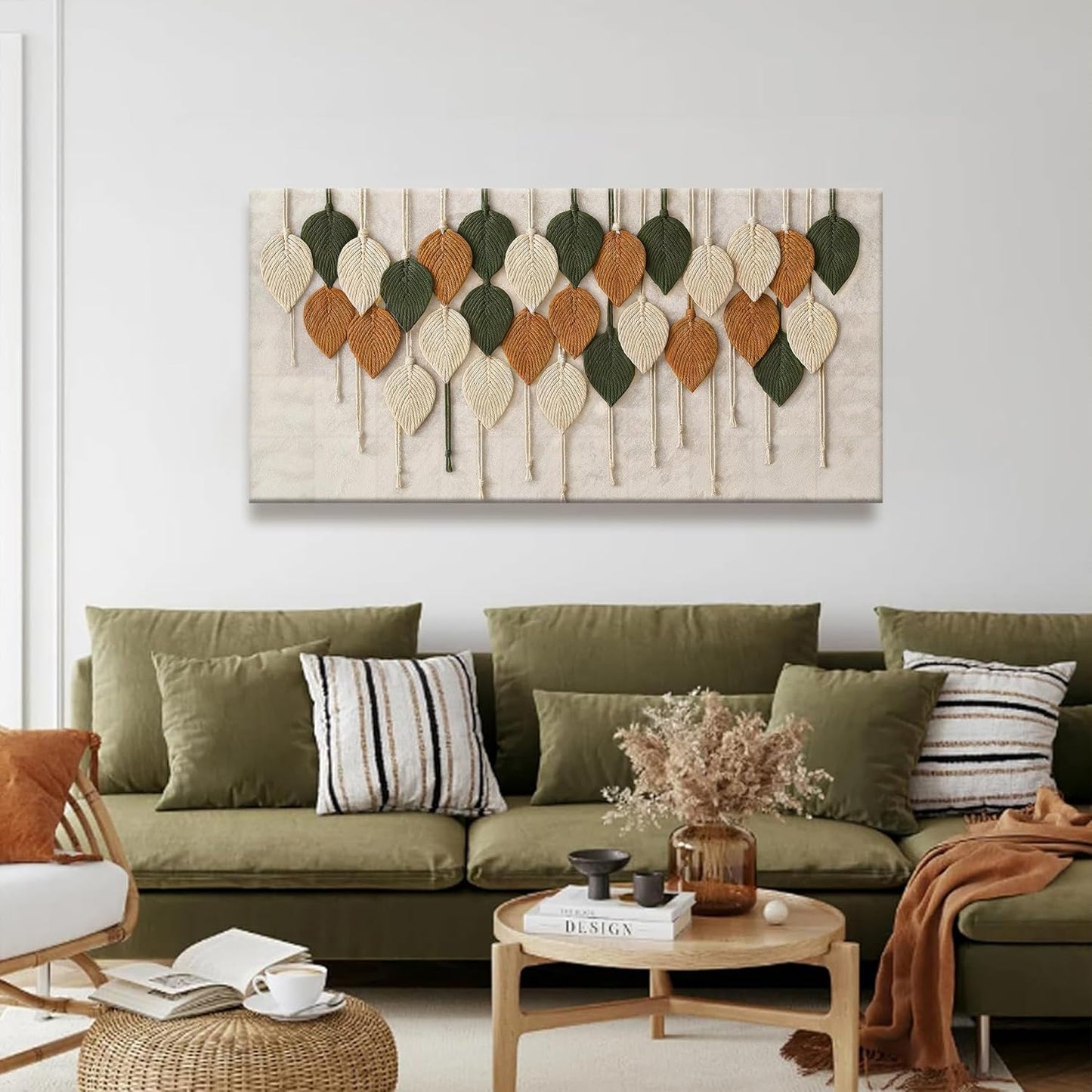 Tsomzxng Boho Wall Art Modern Wall Art Print Paintings Bohemian Feather Multicolor Canvas Wall Art Decor For Apartment Dorm Living Room Bedroom Nursery Backdrop Home Wall Decor 20"X 40"