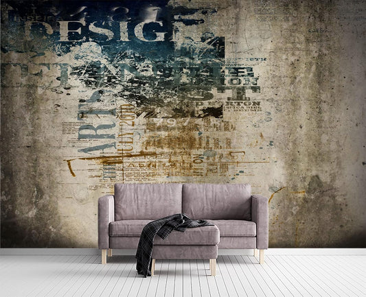 Retro Graffiti Wall Mural Wallpaper for Bedroom 137" x 100"