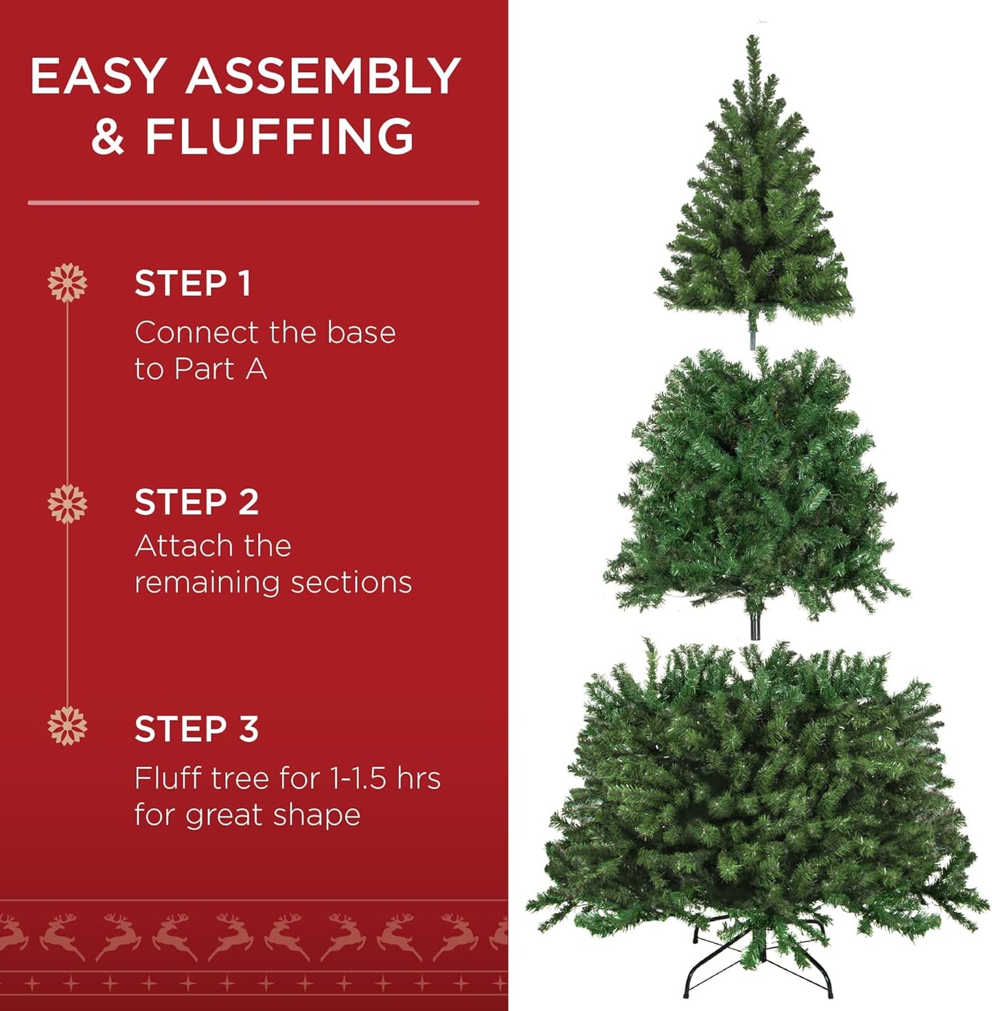 Best Choice Products 9ft Pre-Lit Spruce Artificial Holiday Christmas Tree for Home, Office, Party Decoration w/ 900 Incandescent Lights, 2028 Branch Tips, Easy Assembly, Metal Hinges & Foldable Base