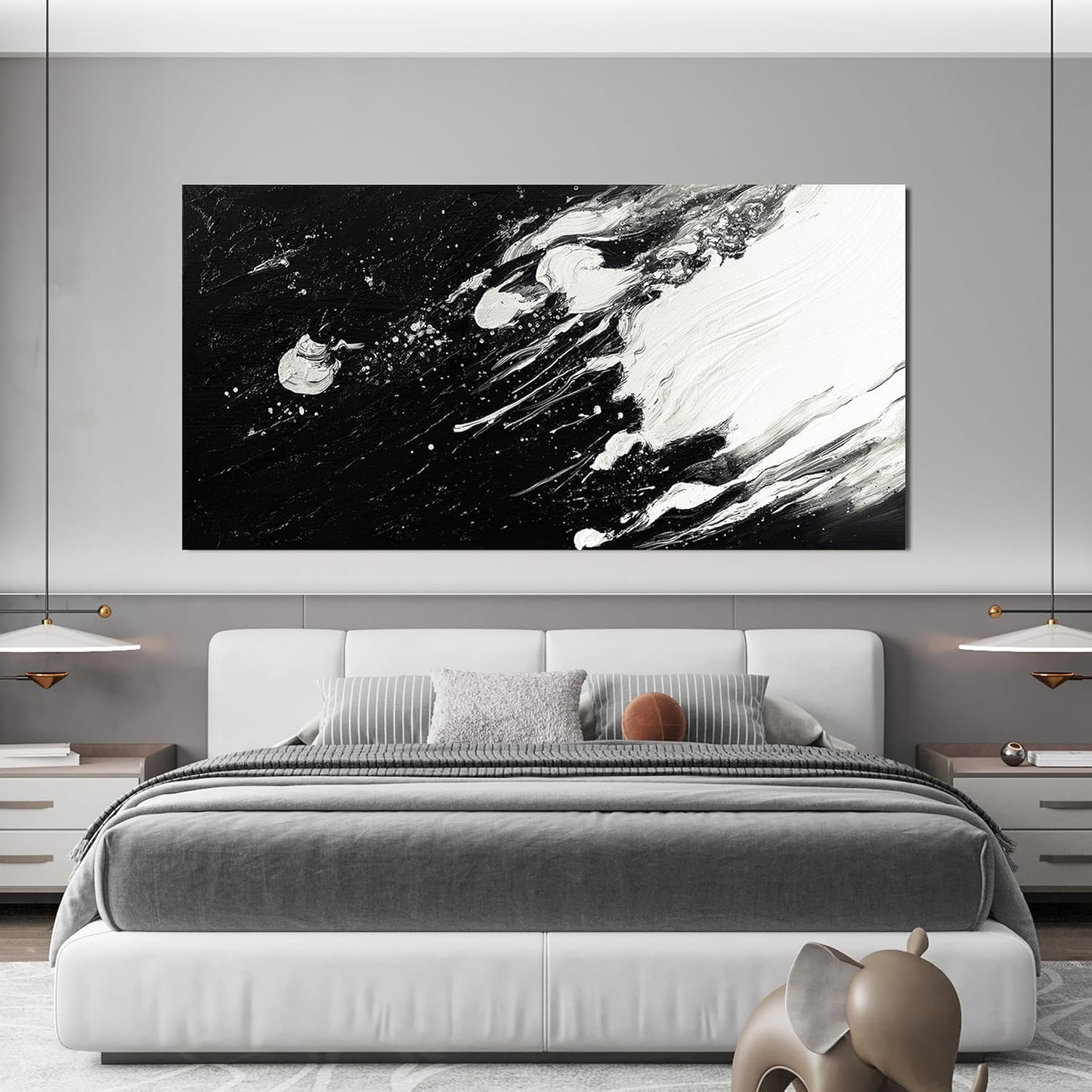 Canvas Wall Art Decor Modern Large Black and White Wall Art Prints Large Wall Art for Living Room Abstract Black Art Abstract Canvas Art Wall Decor Artwork for Walls Home Office Decor 29" X 58"