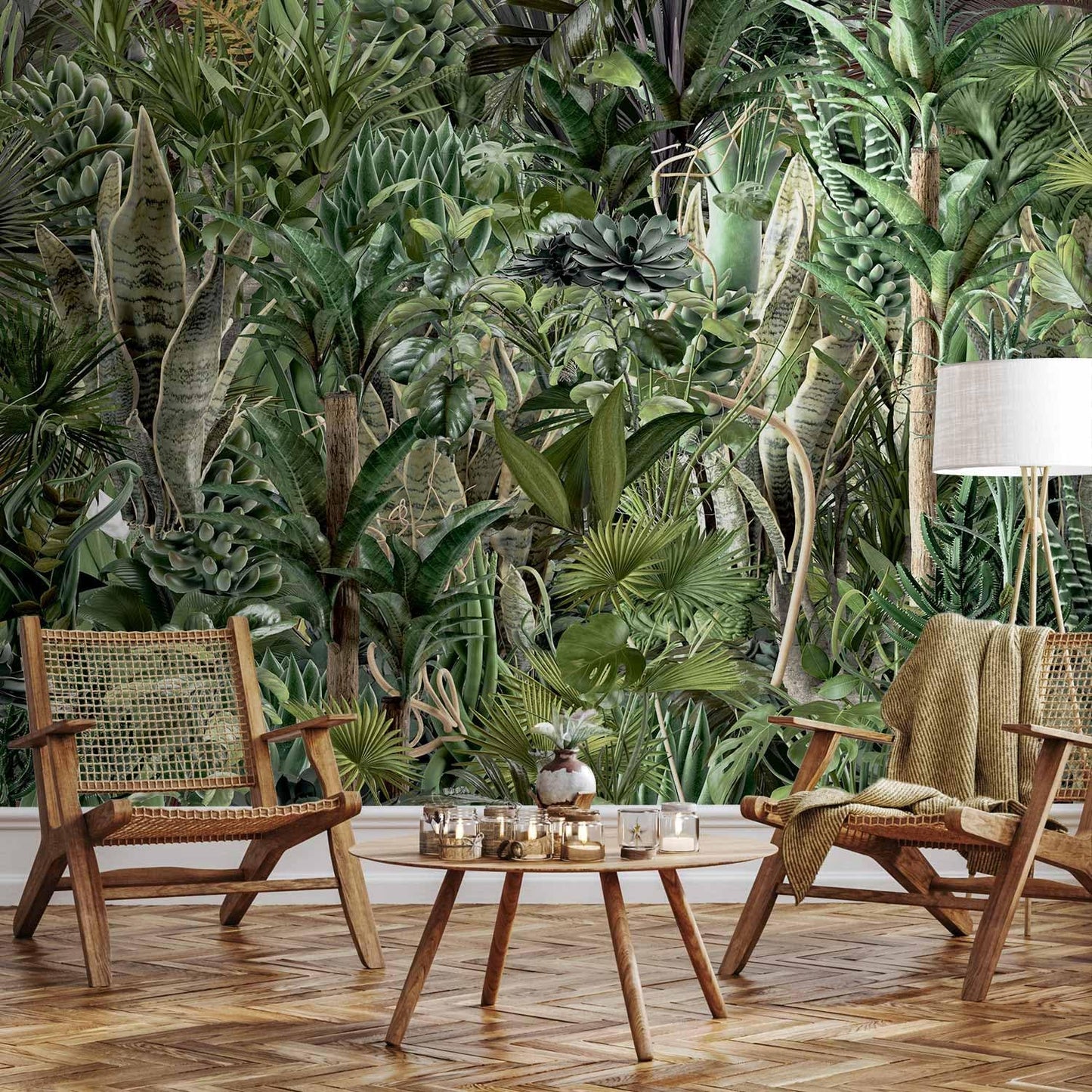 artgeist Wall Mural Leaves 173x124 in - Peel and Stick Self-Adhesive Wallpaper Removable Large Sticker Foil Wall Decor Print Picture Image Design Plants Abstract Nature Botanical b-C-0858-a-a