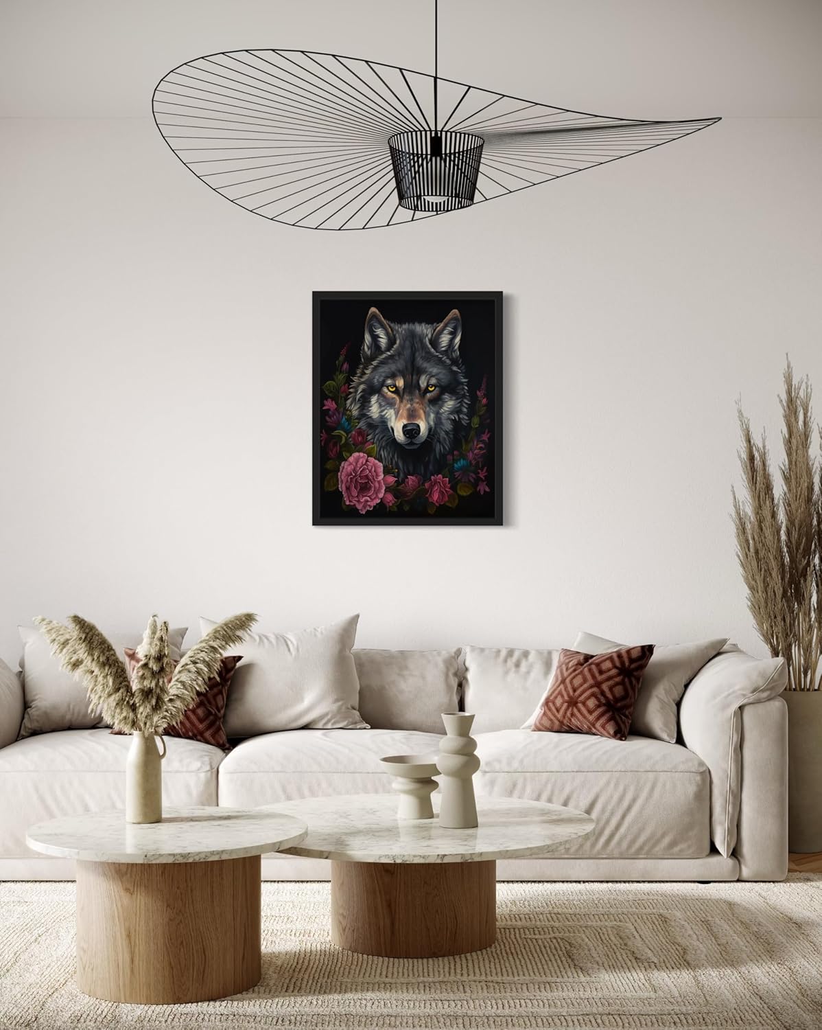 Vintage Wolf Poster Art Print, Halloween Scary Wall Art Academia Spooky Painting Decoration for Horror Prints, Gothic Posters Bedroom Decor 89 (Vintage Wolf, 16 x 20 inches, Unframed)