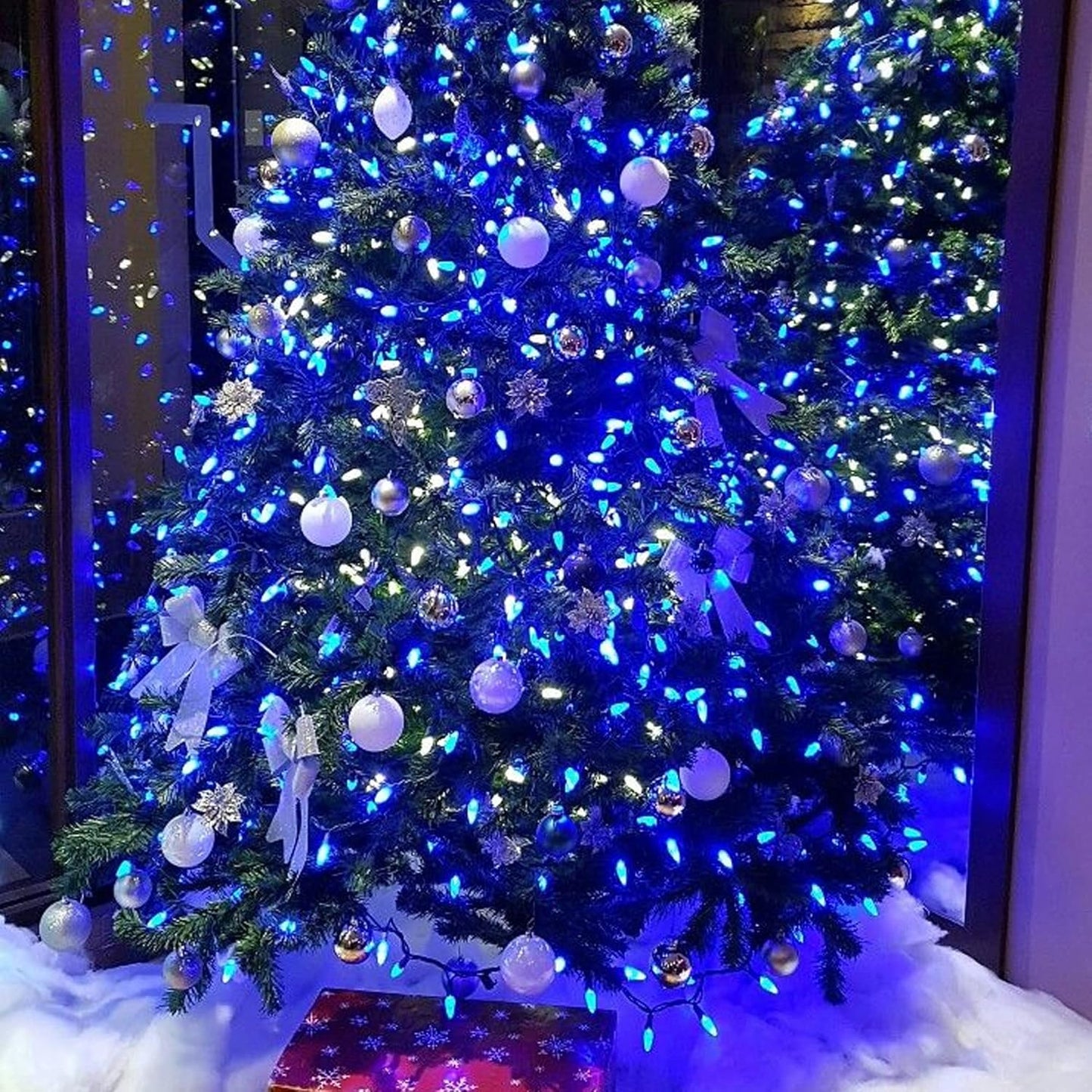 Blue Christmas Lights, 2 Pack Total 40 FT 200 Count Incandescent Christmas Mini Tree String Lights, Waterproof Christmas Decorations for Outdoor Indoor Xmas Patio Home Party Garden Yard Decor