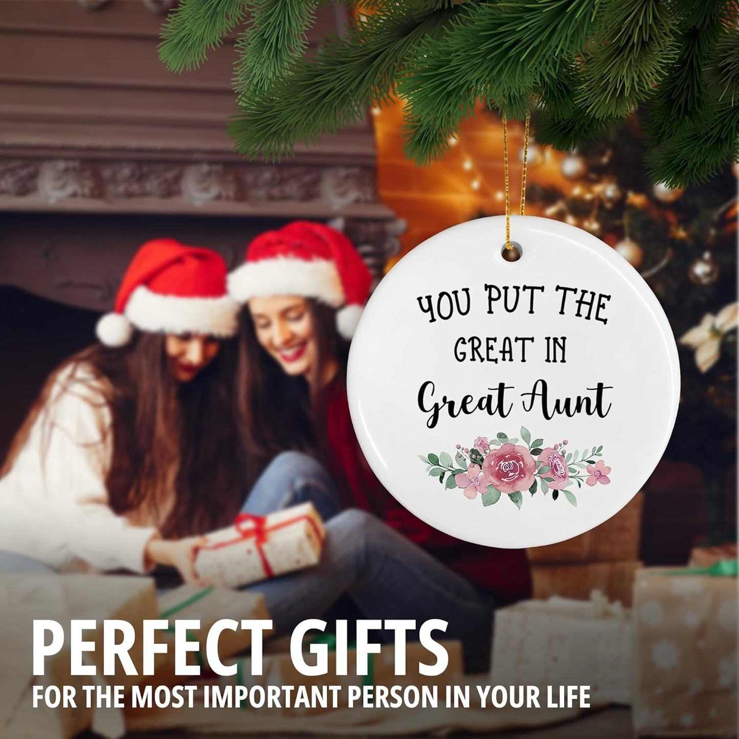 Great Aunt Ceramic Christmas Ornaments, Great Aunt Gifts Baby Announcement Gifts Christmas Tree Decorations Ornaments, Pregnancy Announcement Gift Hanging Decor