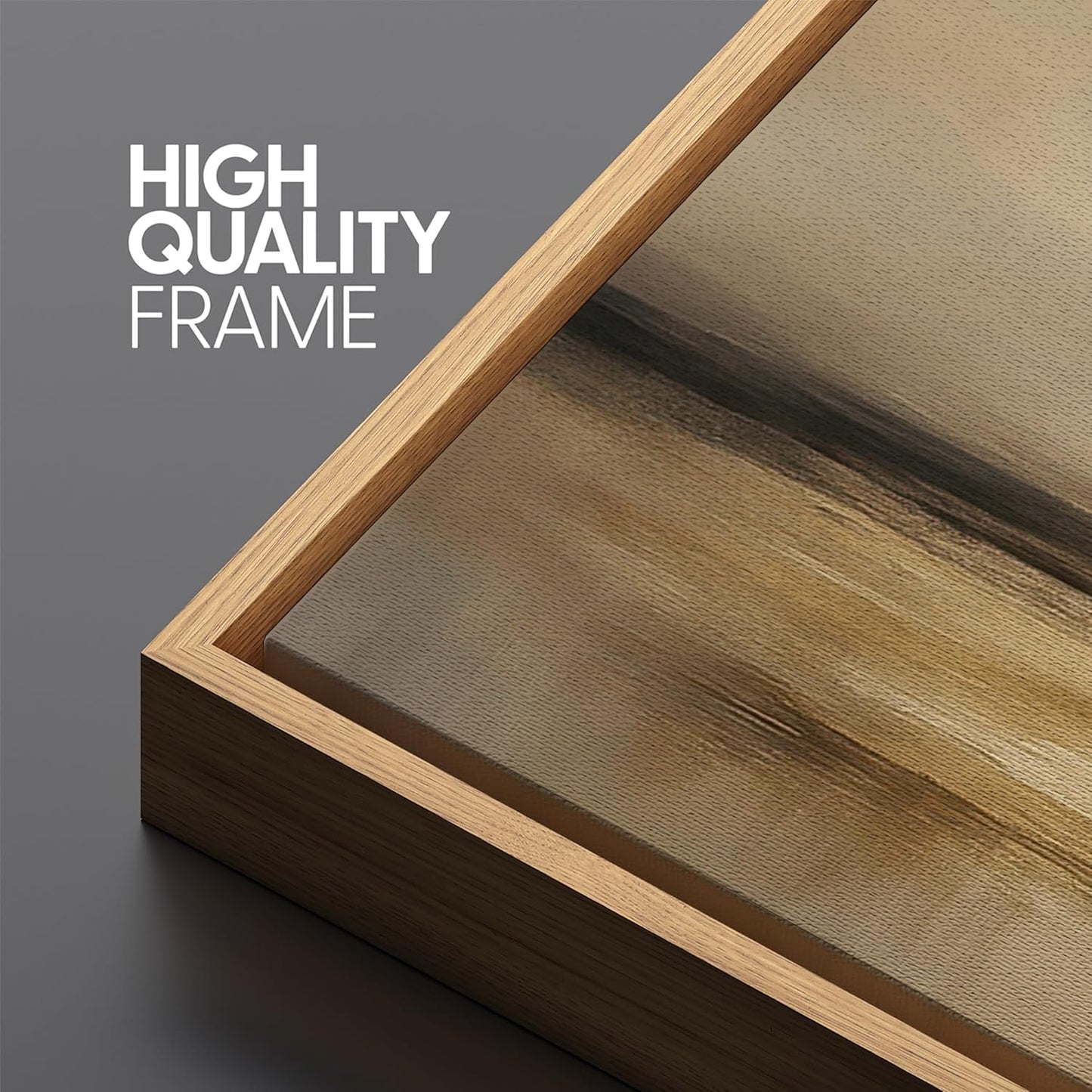 MUDECOR Extra Larg Framed Canvas Print Wall Art Golden Sunset Horizon Abstract Modern Neutral Illustrations Decorative Colorful for Bedroom - 60"x30"