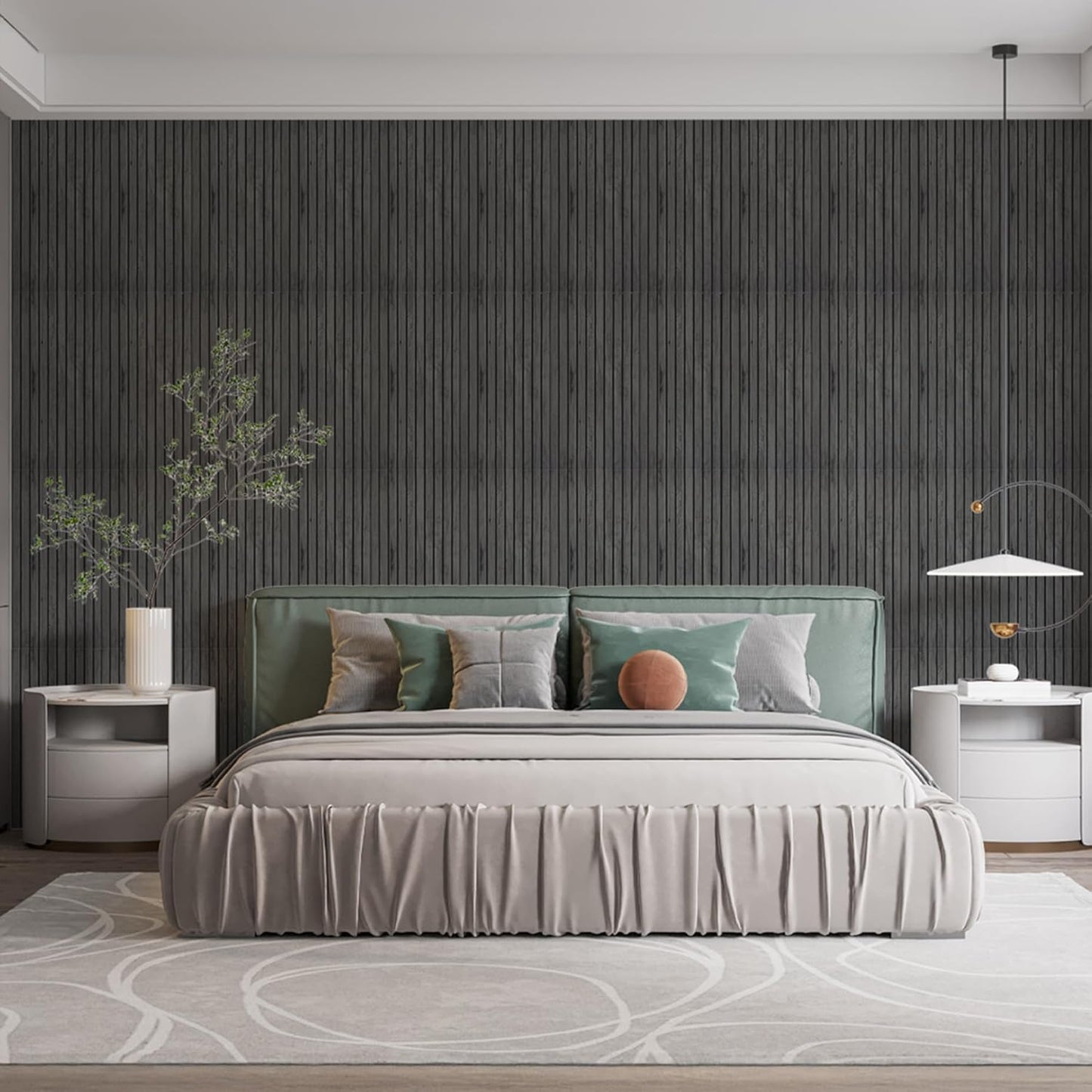 IZODEKOR 3D Wood Effect Styrofoam Wall Panels - Faux Wood Look Wall Panels for Living Room - Fake Acoustic Wood Slat Wall Panels - Pack of 10, Covers 50 sq ft.