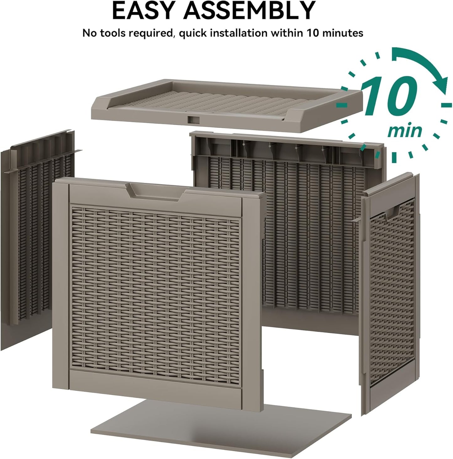 YITAHOME 32 Gallon Outdoor Storage Box, Water Resistant Resin Deck Box, Indoor Outdoor Lockable Storage Container for Patio, Garden, Cushions, Tools, Equipment(Brown)