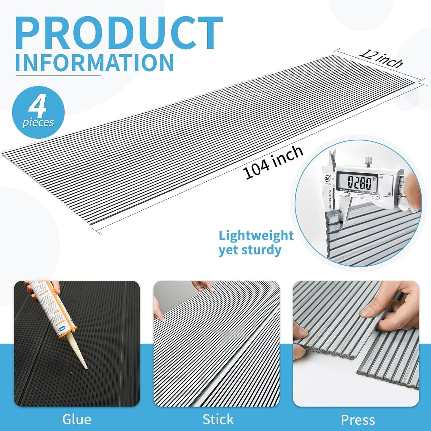 Art3d 4-Pack Glue-On Fine Bar Wainscoting Panel for Interior Wall Decor - 104 x 12 Inch Polystyrene Ultralight Slim Slat Wall Panels for Living Room Bedroom, Poplar