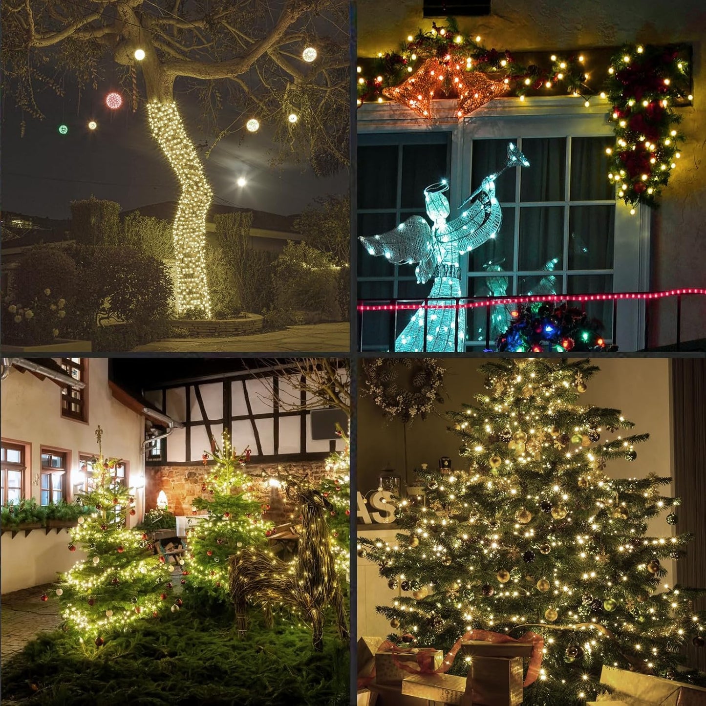 600LED (12pk of 50L) String Lights,Twinkle, LED Christmas Lights, 6" SPACING,Green Wire,Warm White