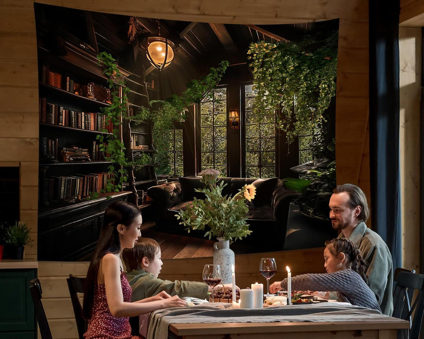 dueeia Medieval Bookshelf Tapestry Wall Hanging Book Library Backdrop Bookcase Dark Academia Vintage Wall Decor for Bedroom Aesthetic Living Room Office (78.7"x59.1")