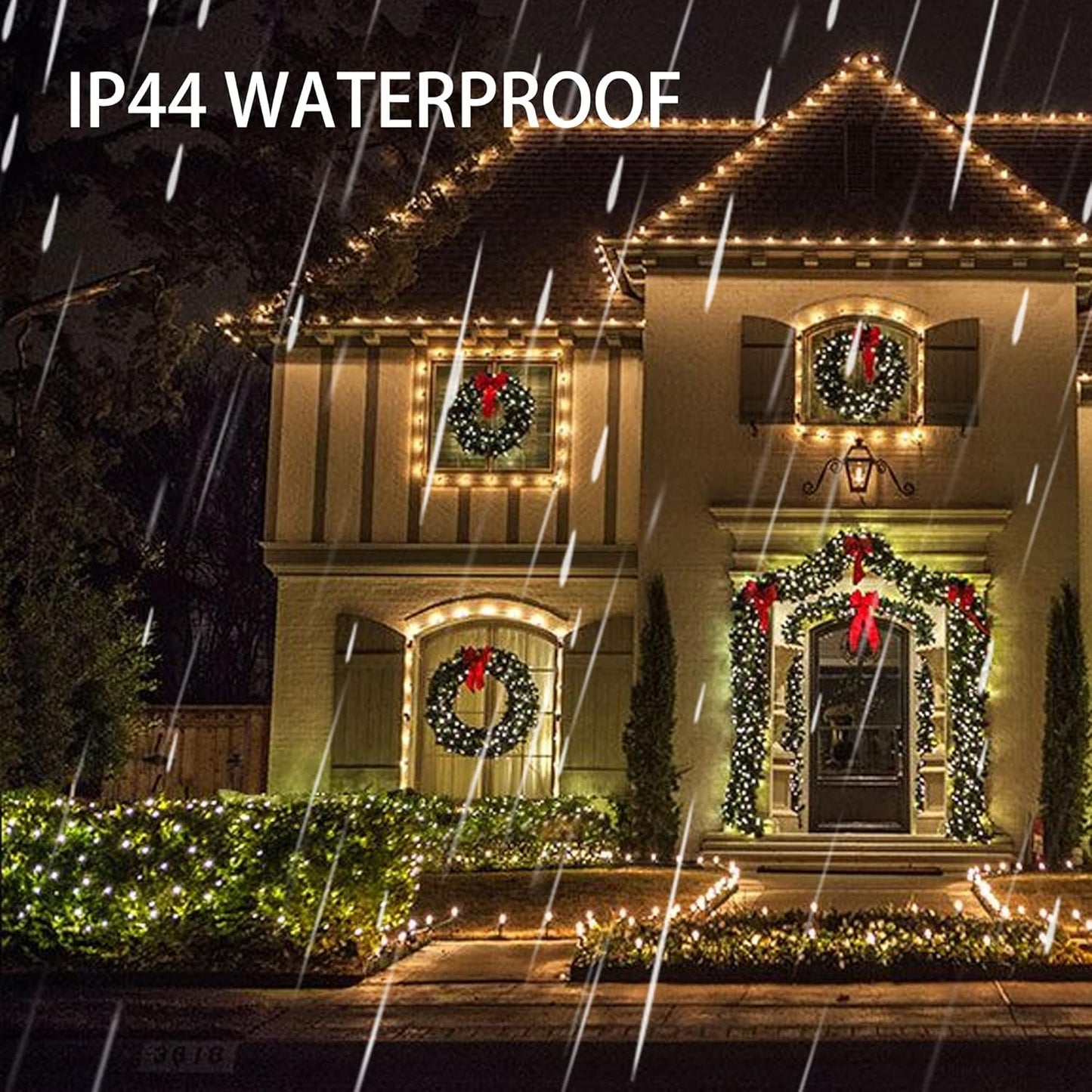 Dazzle Bright 132FT 400 LED Christmas Lights, Christmas String Lights Plug in with 8 Modes, Waterproof Christmas Decorations for Xmas Indoor Outdoor Party Home Tree Decor, Warm White