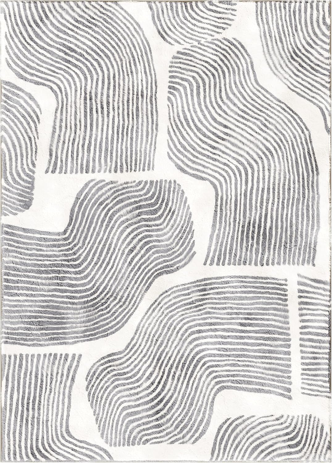 Ultra Soft Area Rug 6x9, Non Slip, Stain Resistant Living Room Rug, Washable Area Rugs for Living Room, Rugs for Bedroom, Modern Abstract Style (Gray, 6x9)