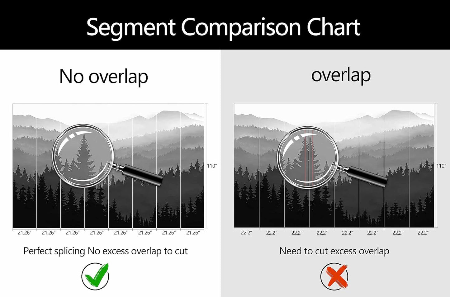 WFBHUA-Black and White Forest Mountain Wallpaper Gray Woodland Nature Landscape Wall Paper Mural for Bedroom Living Room(Not Peel and Stick)